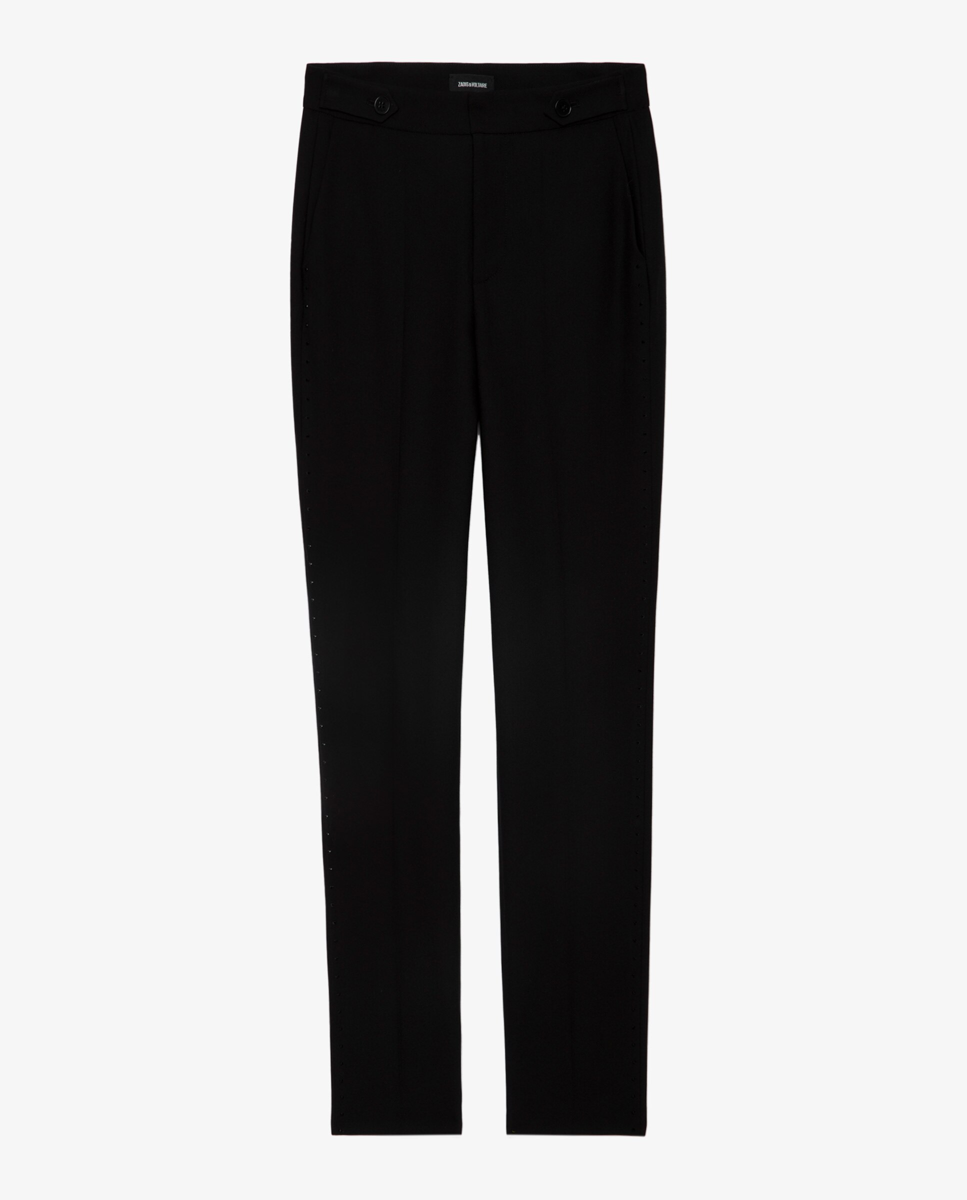 Pantalones rectos de mujer de traje cintura alta con strass - Zadig & Voltaire - Negro Negro-6