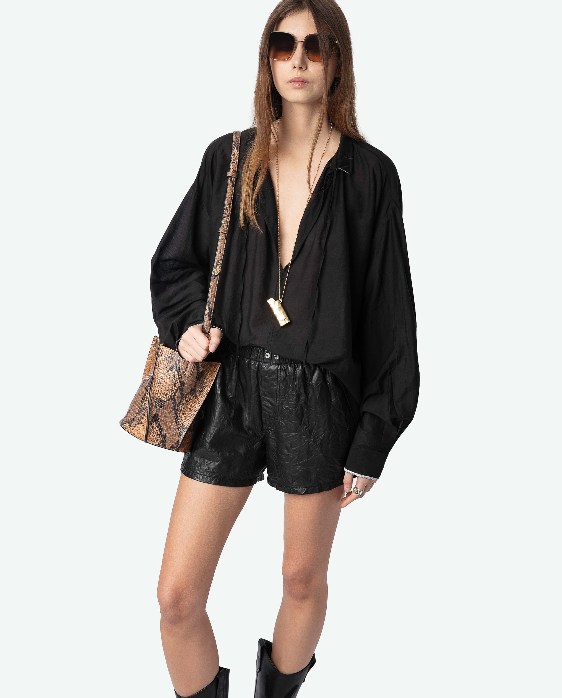 Zadig & Voltaire - Blusa de mujer Troene con mangas abullonadas.