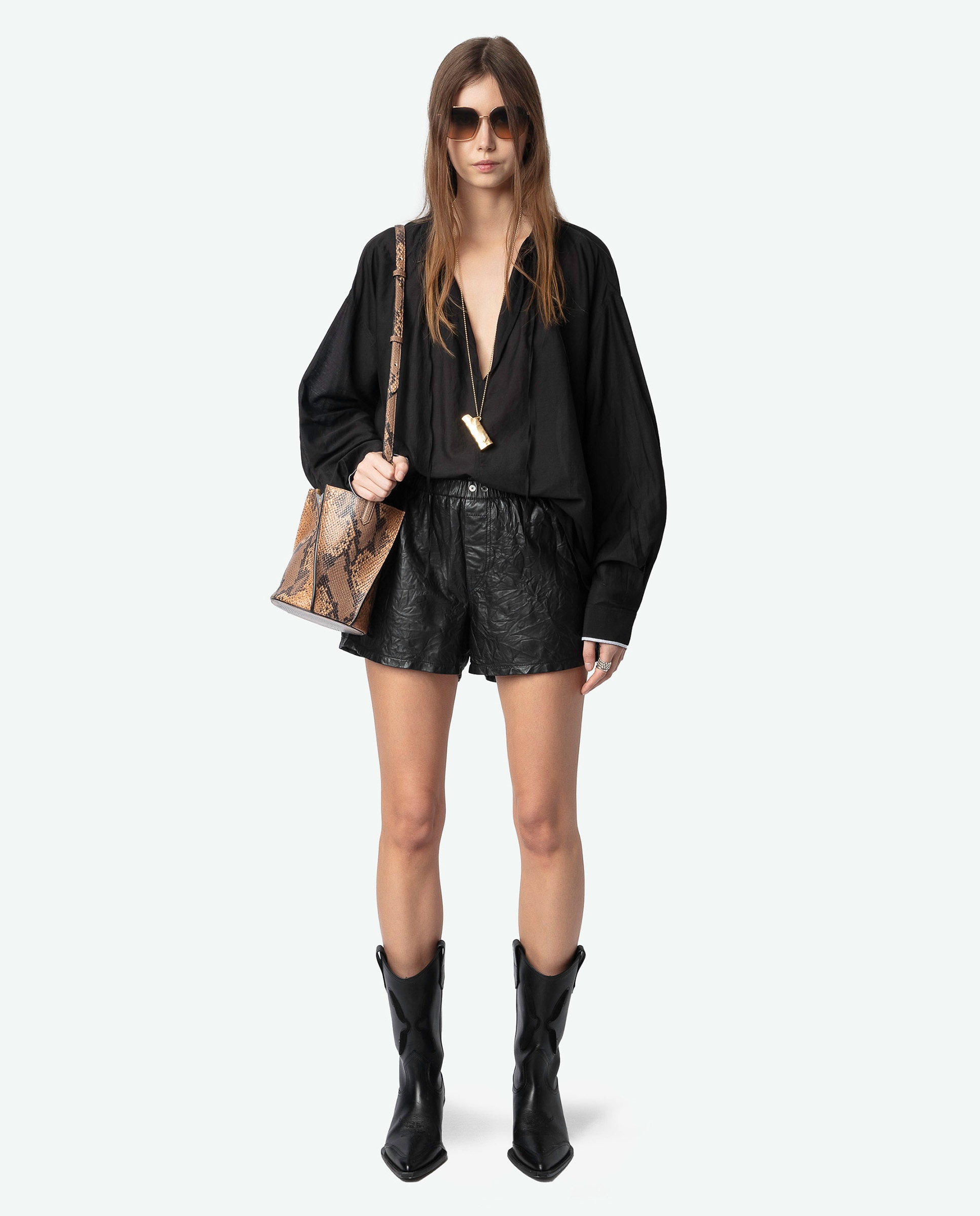 Imagen 4 de Blusa de mujer Troene oversize de manga larga - Zadig & Voltaire - Negro Negro