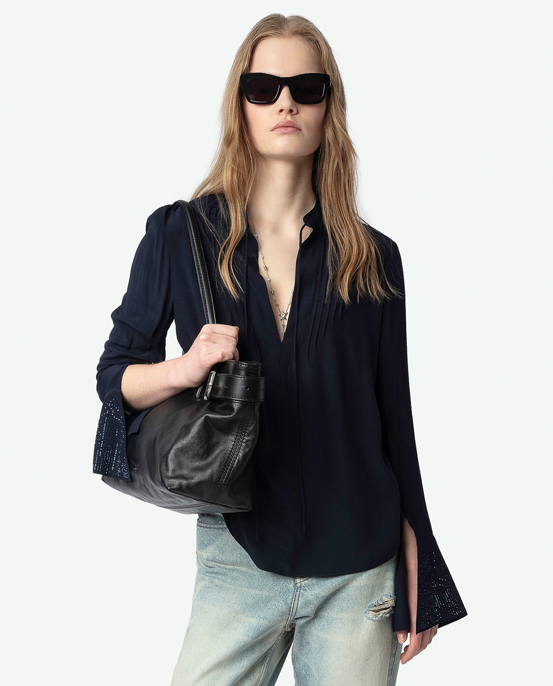 Imagen 1 de Blusa Taika de mujer de mangas largas de viscosa - Zadig & Voltaire - Azul marino Azul marino