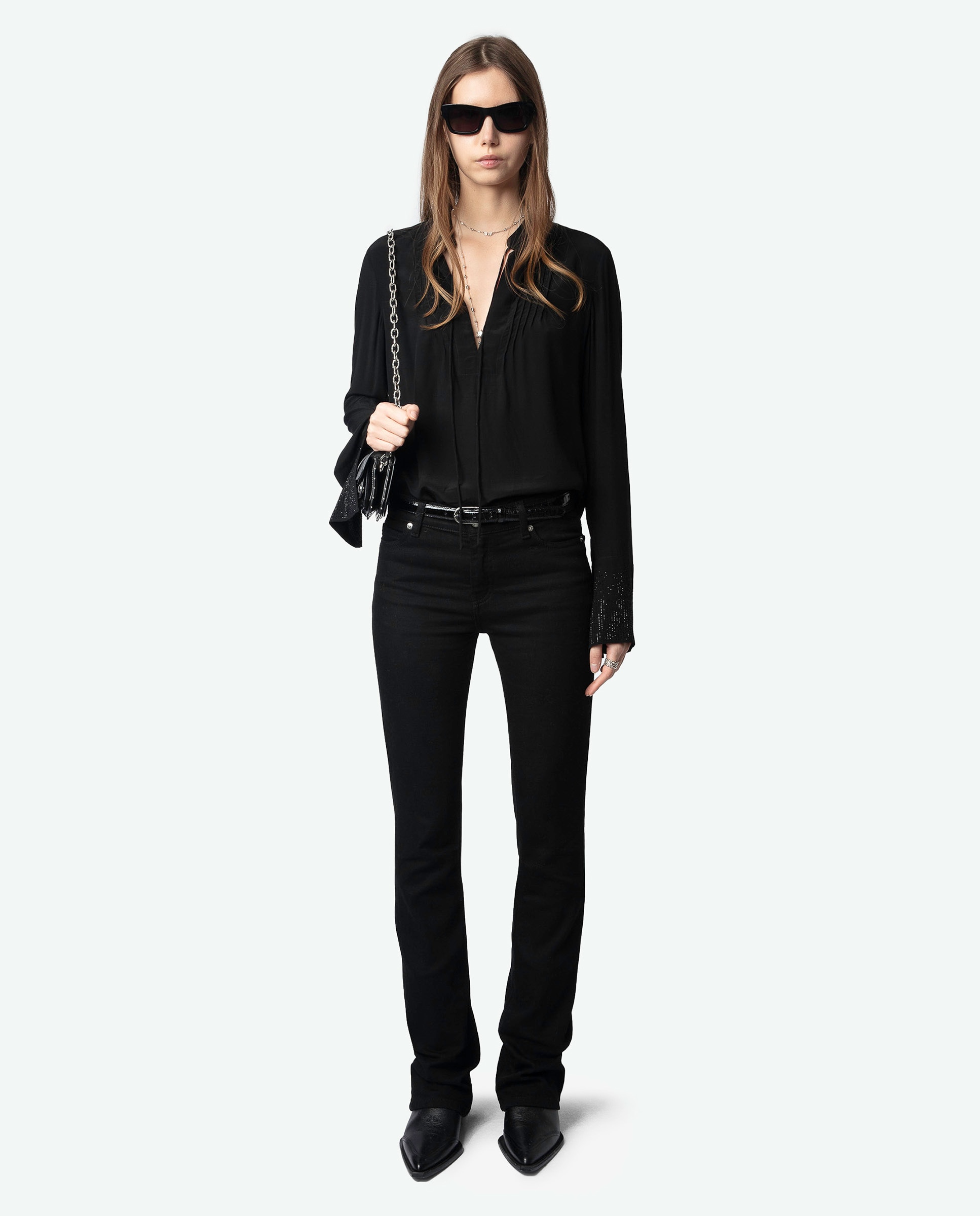 Imagen 4 de Blusa Taika de mujer de mangas largas de viscosa - Zadig & Voltaire - Negro Negro