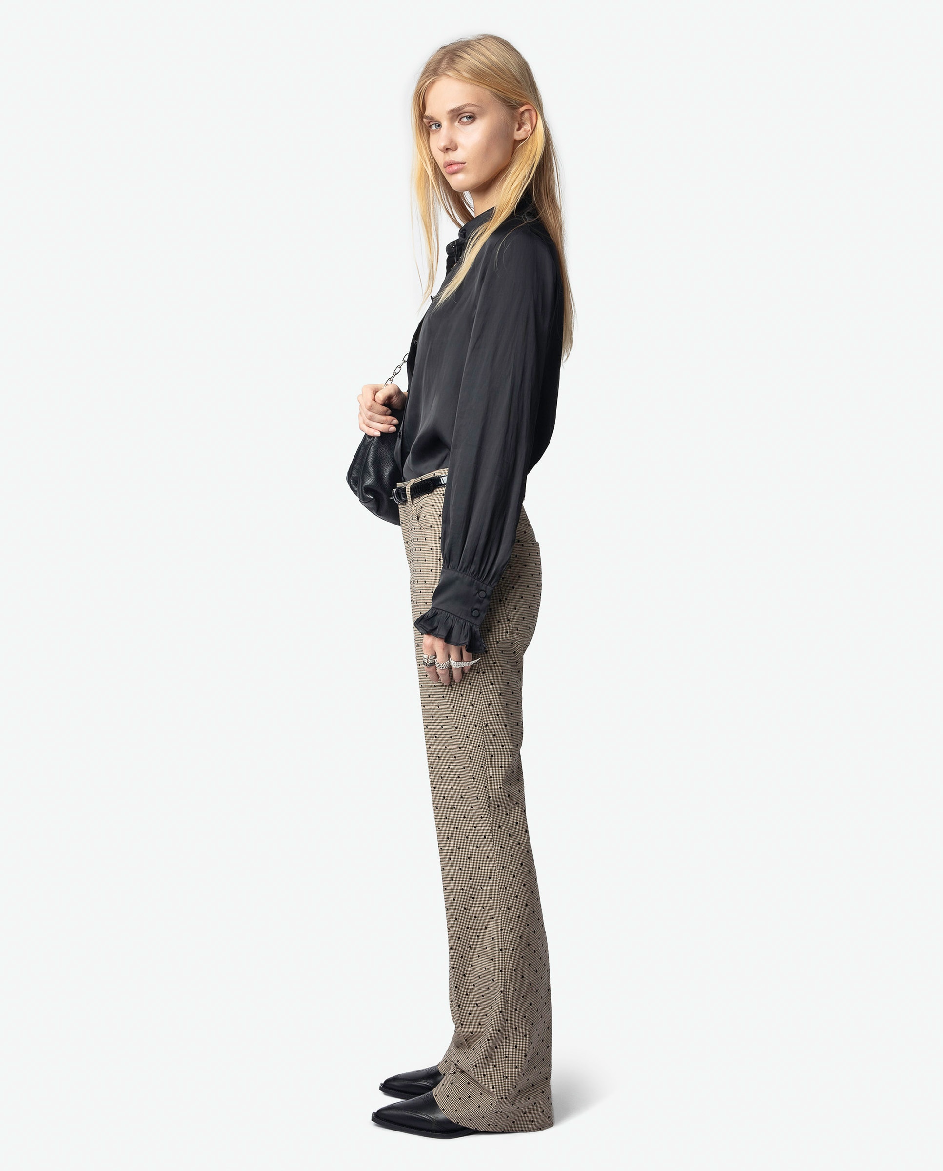 Camisa de satén de mujer de manga larga - Zadig & Voltaire - Negro Negro-3