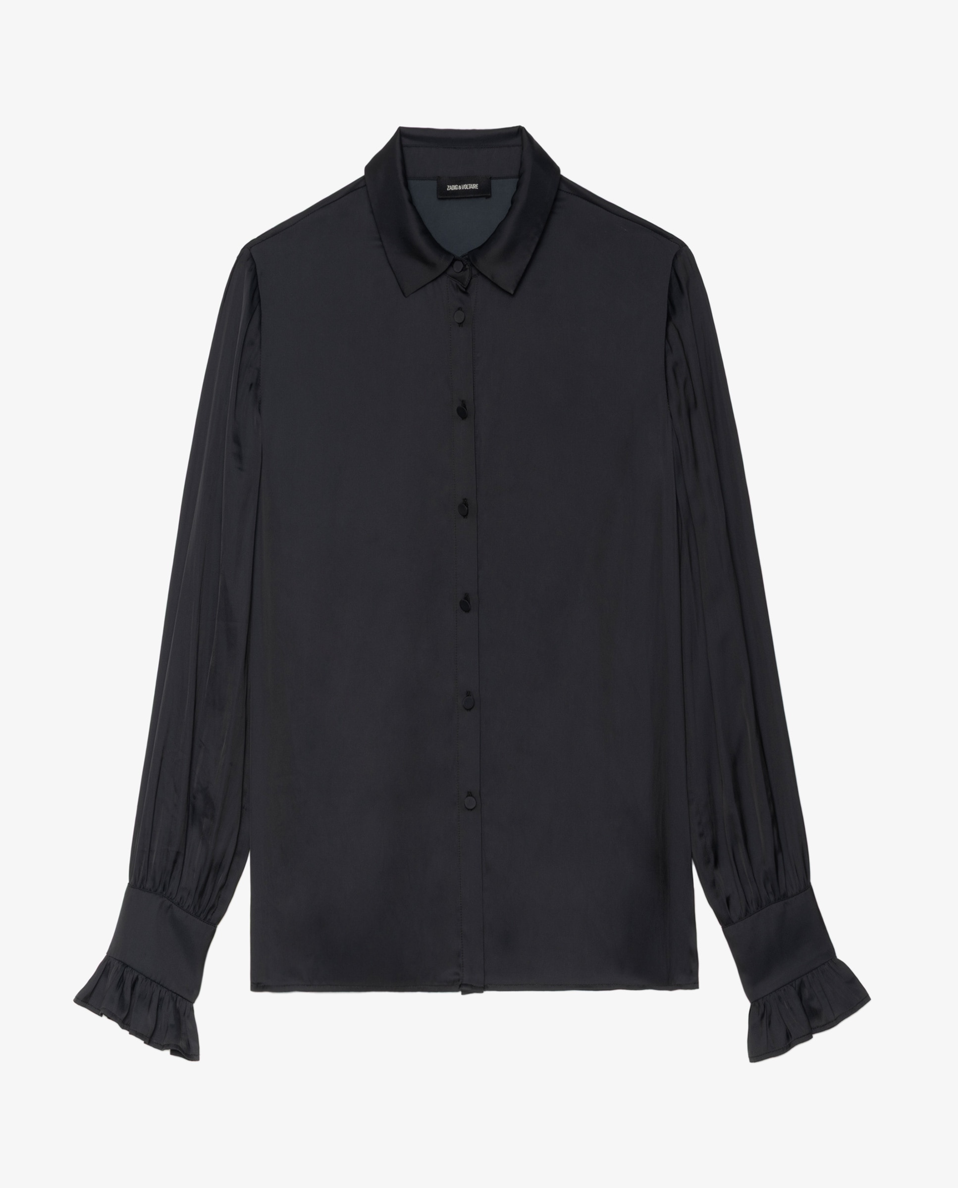 Camisa de satén de mujer de manga larga - Zadig & Voltaire - Negro Negro-6