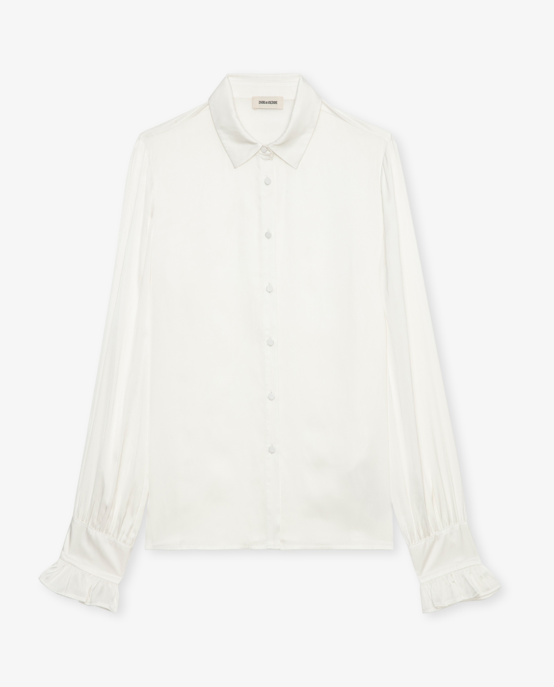 Camisa de satén de mujer de manga larga - Zadig & Voltaire - Blanco Blanco-7