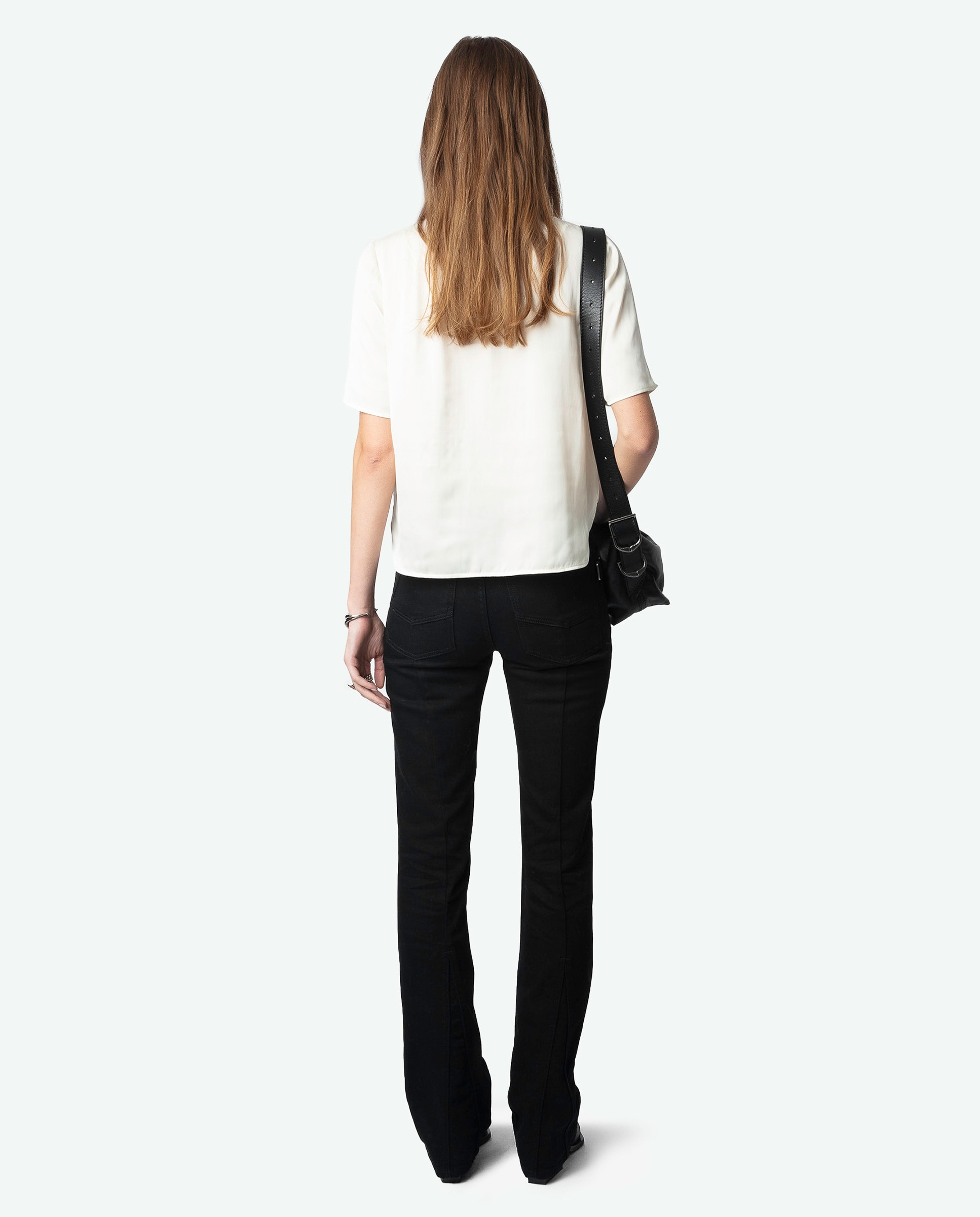 Top de satén de mujer de manga corta - Zadig & Voltaire - Beige Beige-2