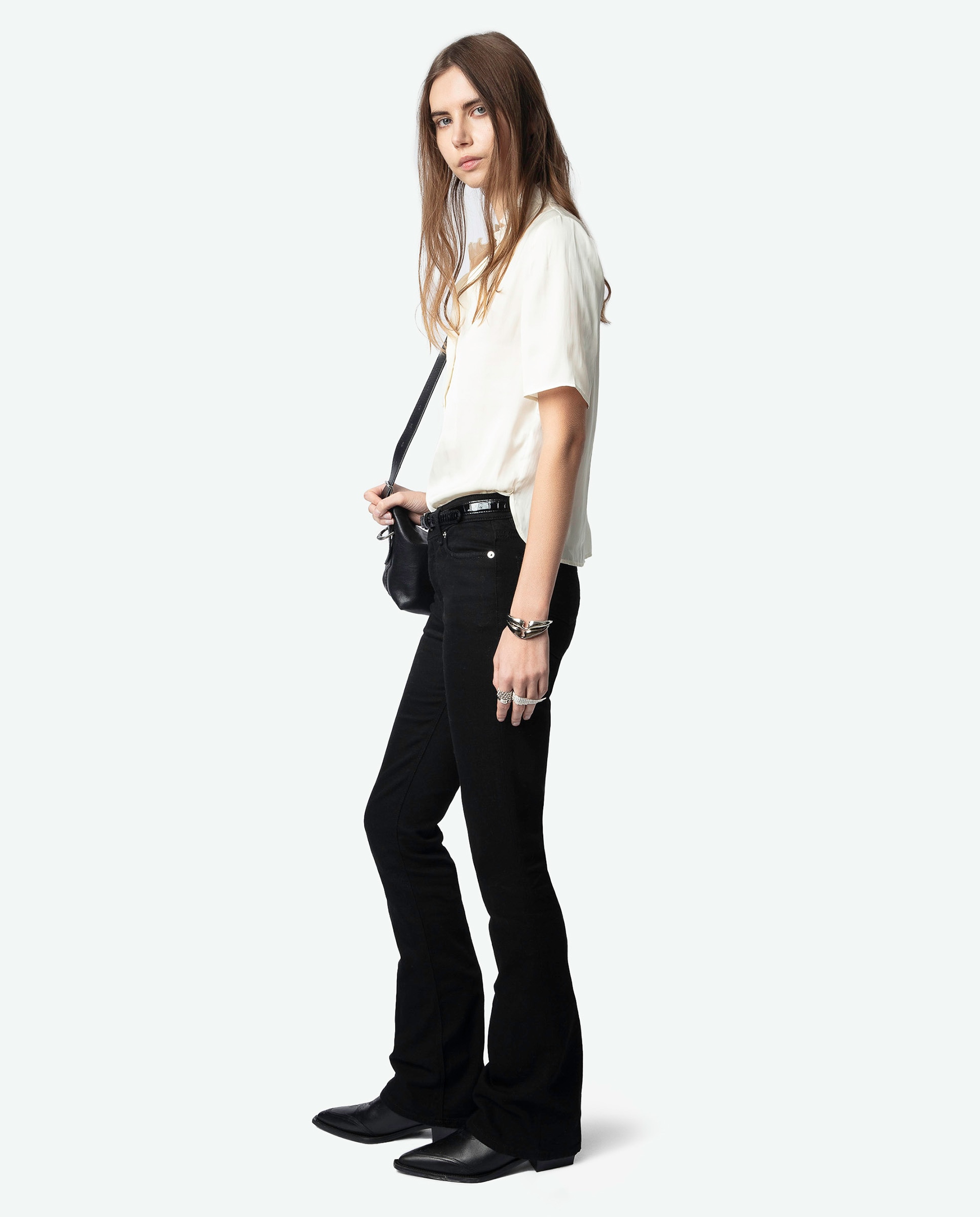 Top de satén de mujer de manga corta - Zadig & Voltaire - Beige Beige-3
