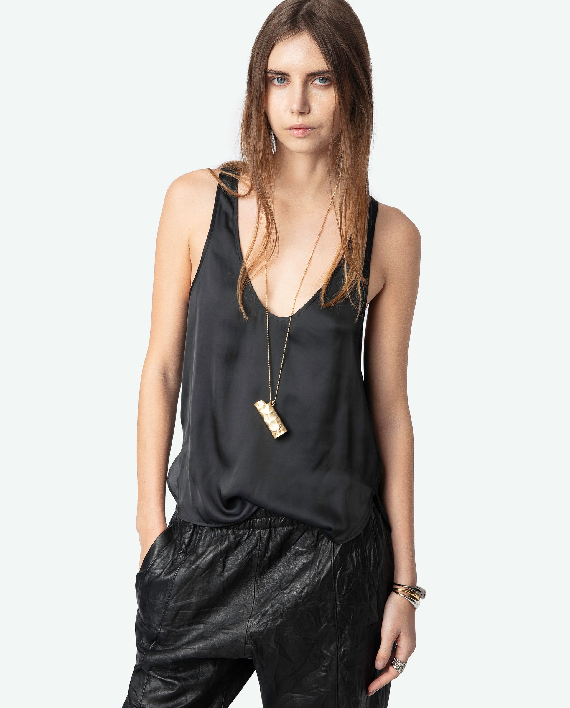 Top de mujer de tirantes de satén - Zadig & Voltaire - Negro Negro-1