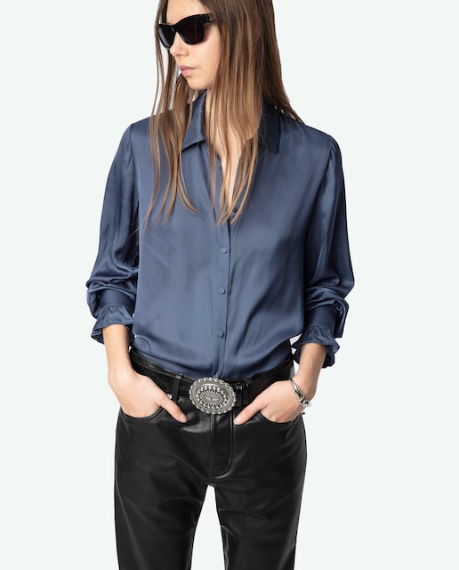 Imagen 0 de Camisa de mujer Thely satinada de manga larga