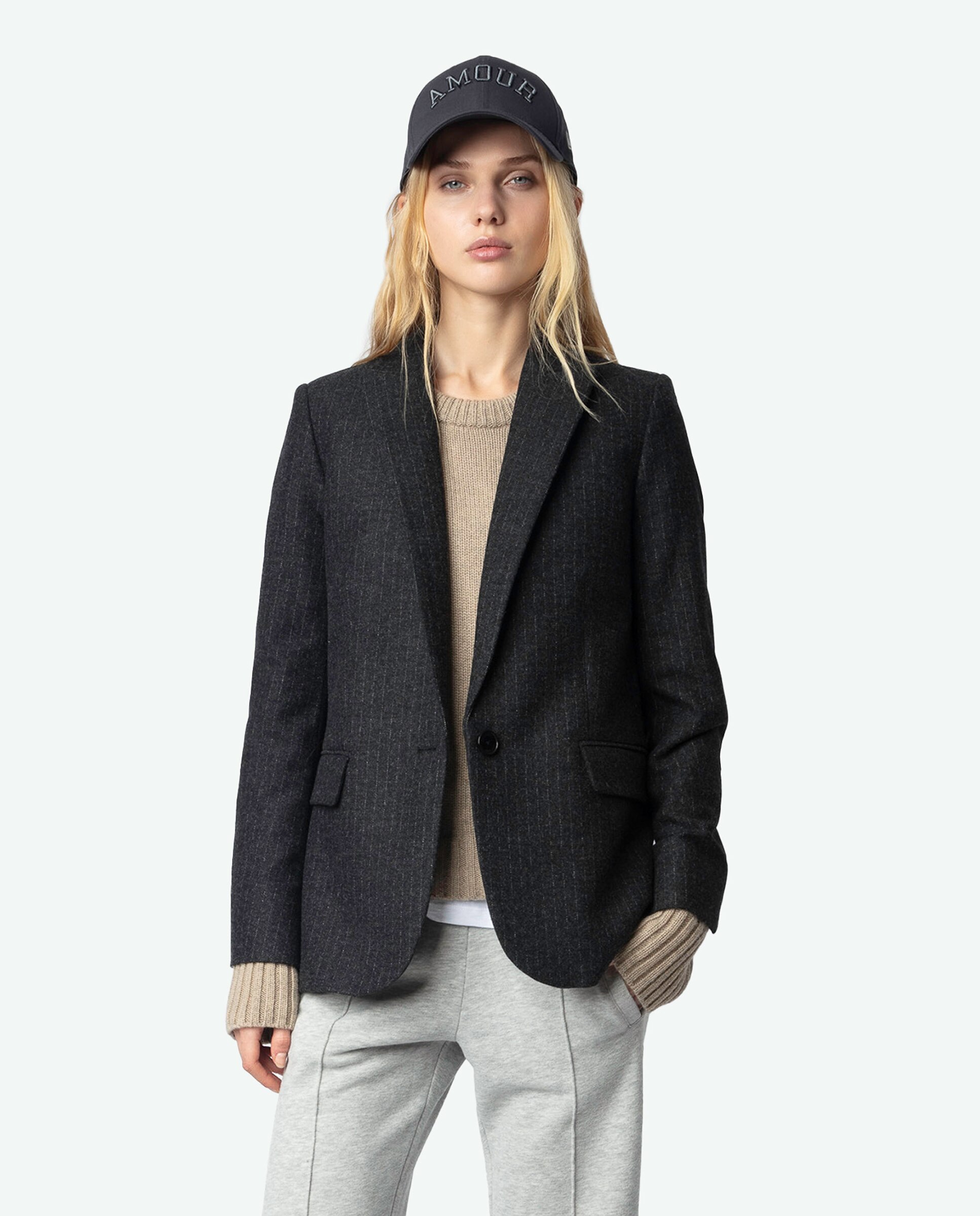 Pantalones rectos de mujer anchos de jogging con strass - Zadig & Voltaire - Gris claro Gris claro-4