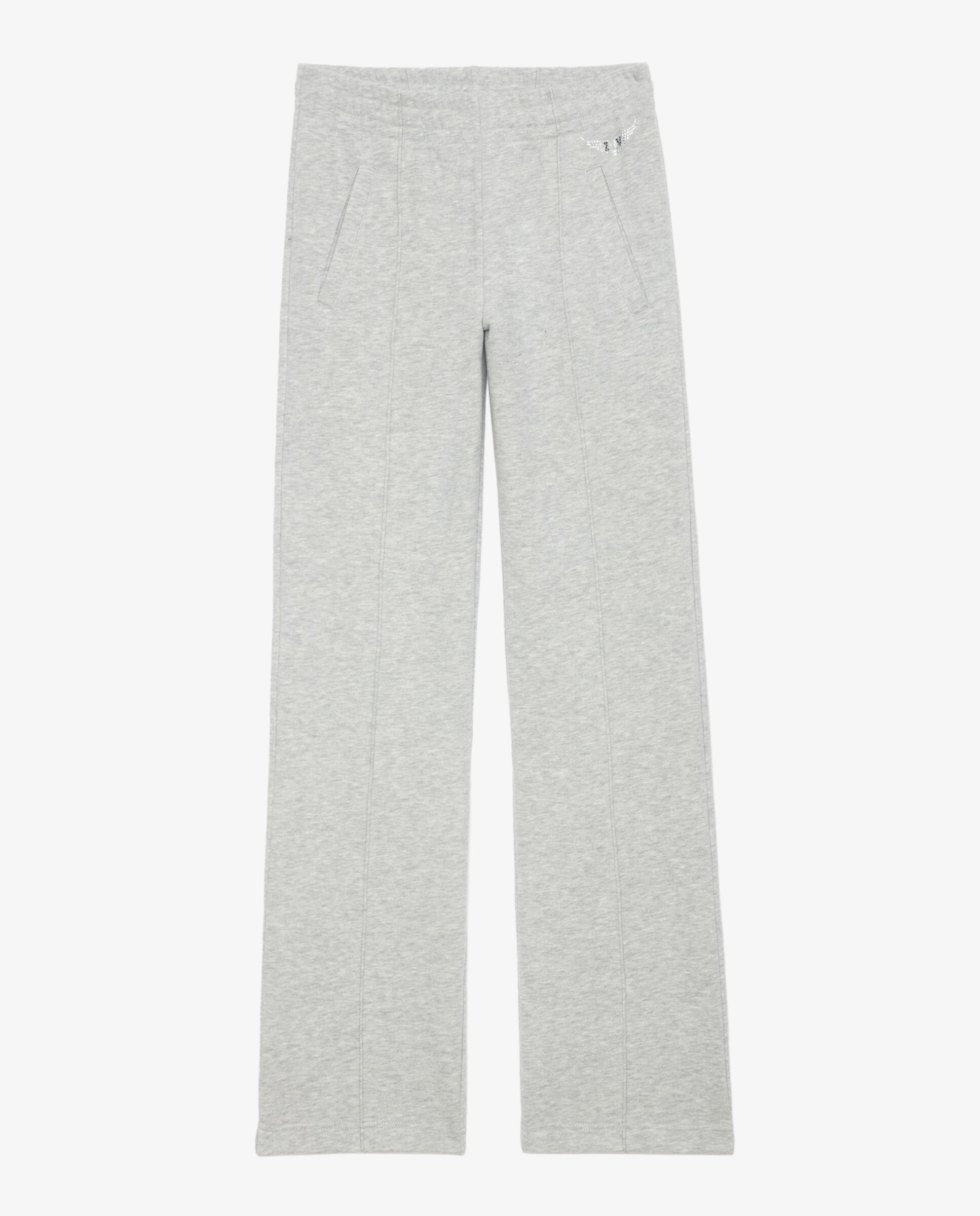 Pantalones rectos de mujer anchos de jogging con strass - Zadig & Voltaire - Gris claro Gris claro-6