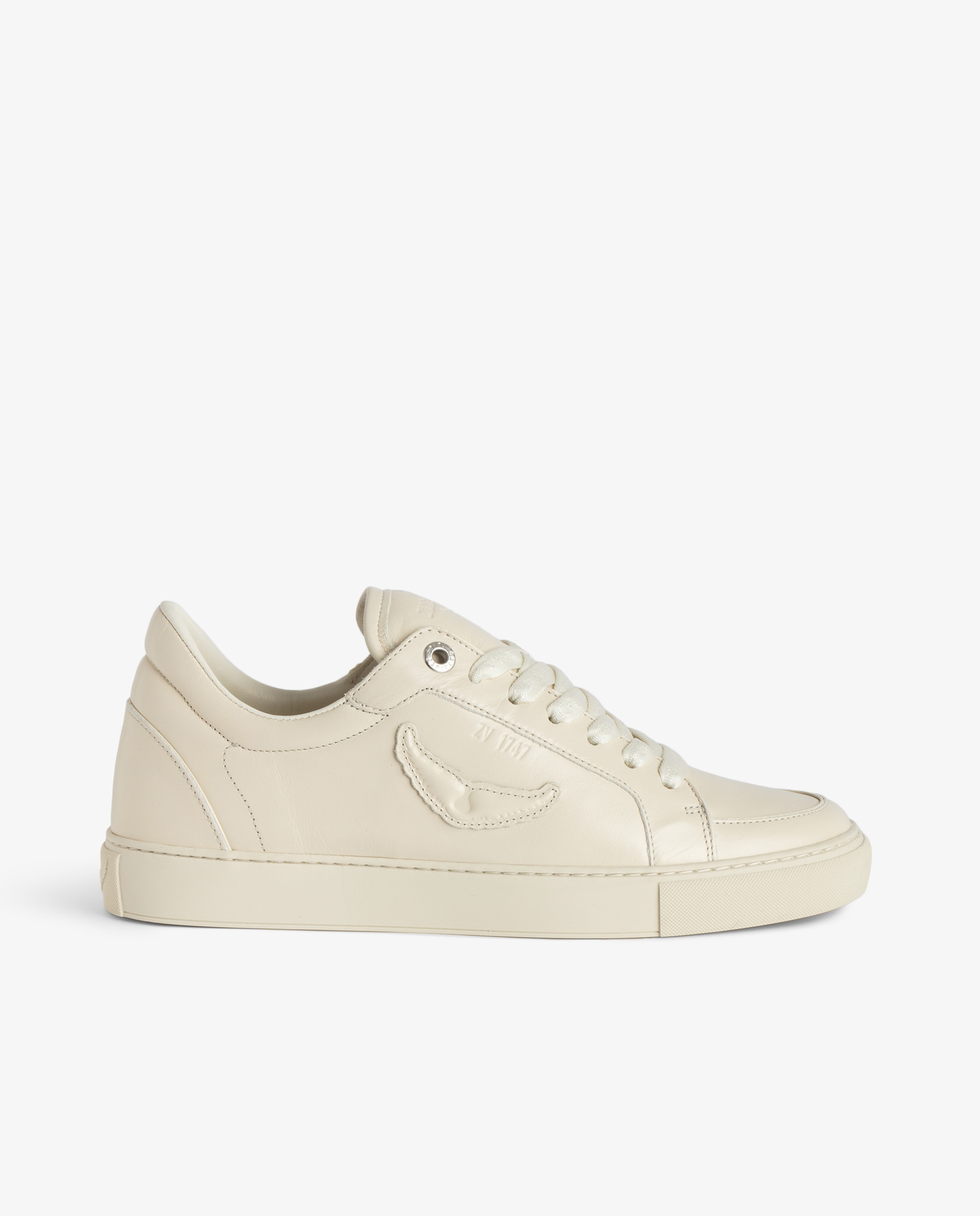 Zadig & Voltaire - Zapatillas de piel de mujer bajas blancas.