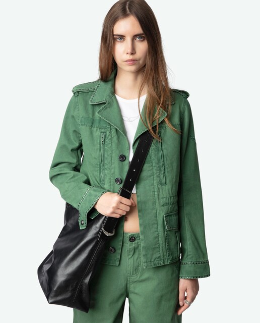 Imagen 0 de Parka de mujer Klimi con tachuelas y cierre de botones
