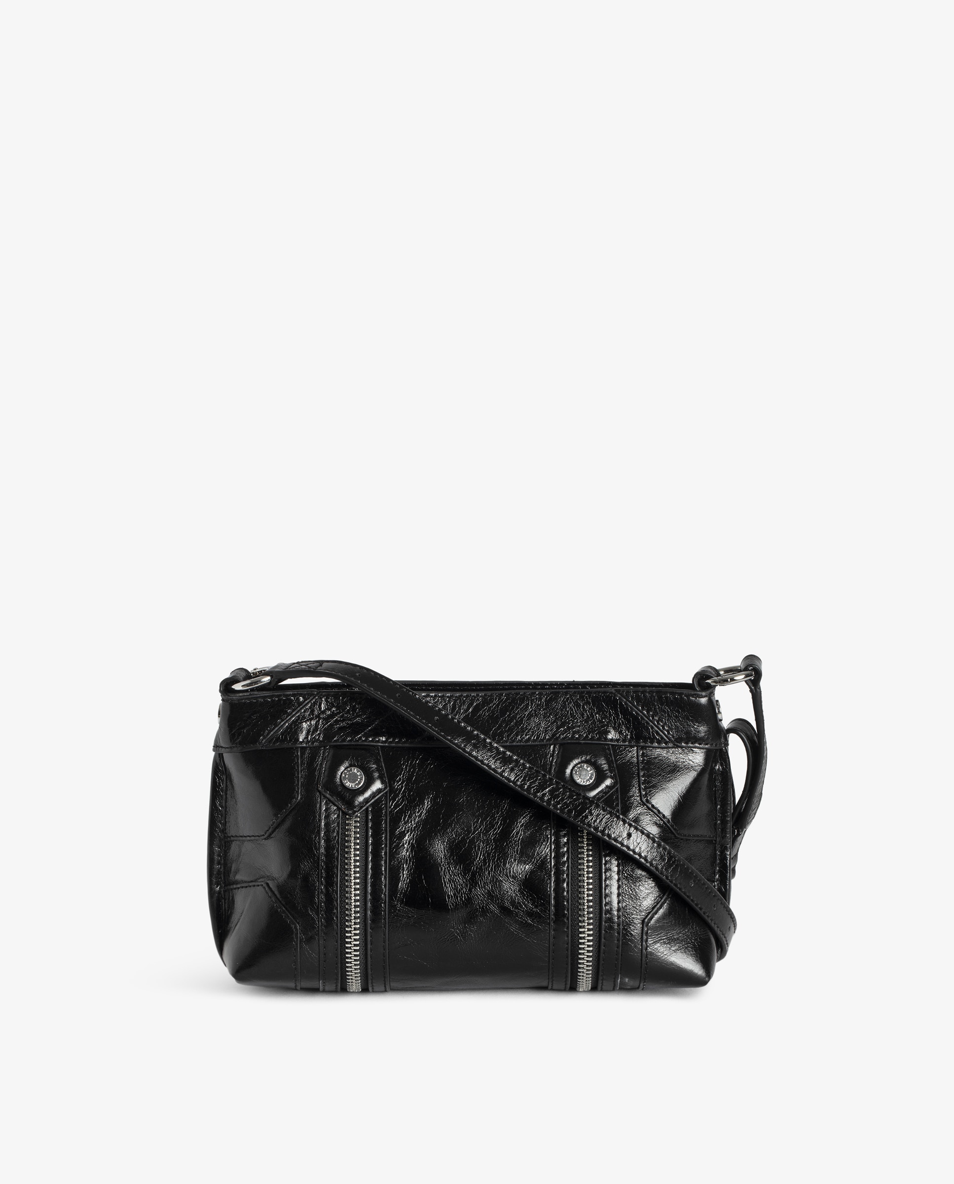 Bolso de mano mediano de cuero charol estilo vintage con correa ajustable - Zadig & Voltaire - Negro Negro-4