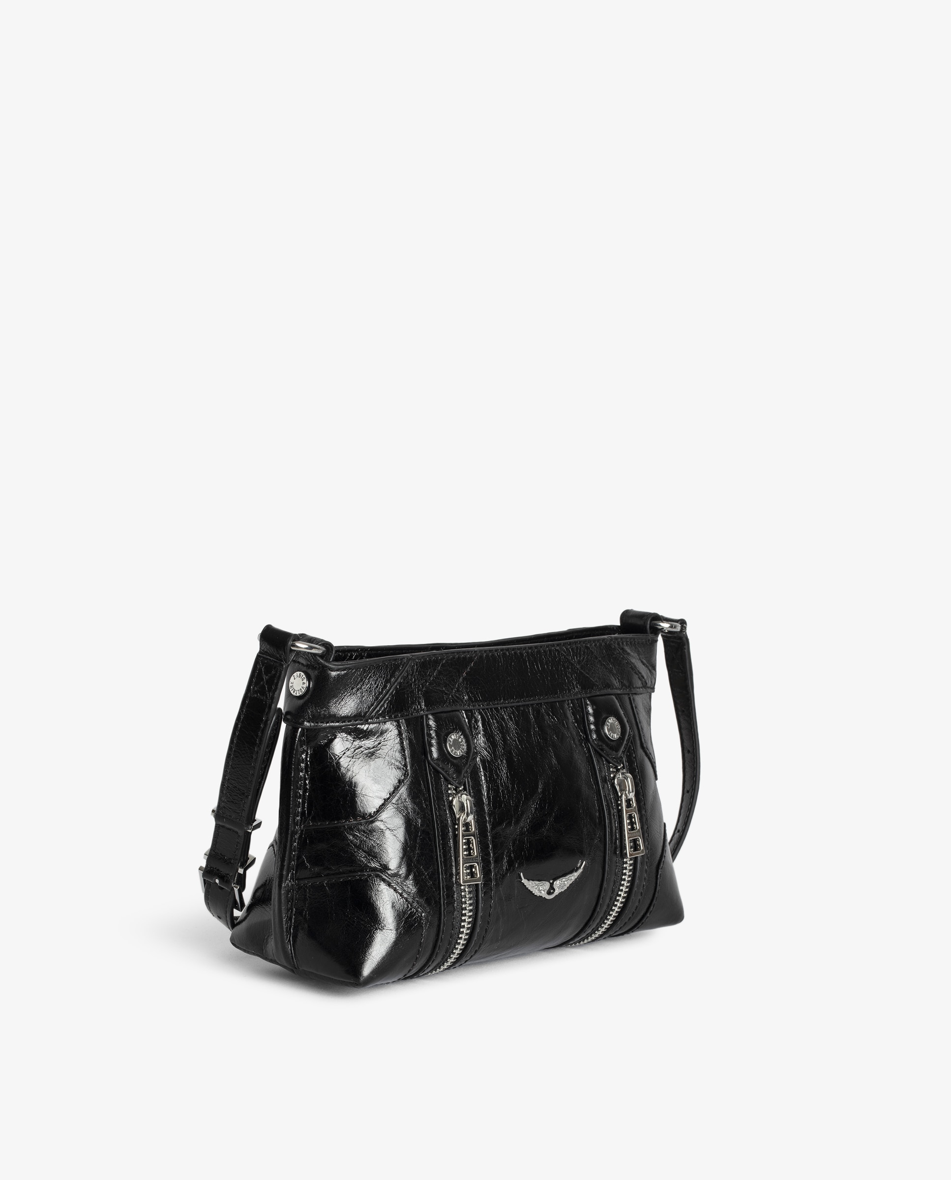 Bolso de mano mediano de cuero charol estilo vintage con correa ajustable - Zadig & Voltaire - Negro Negro-5