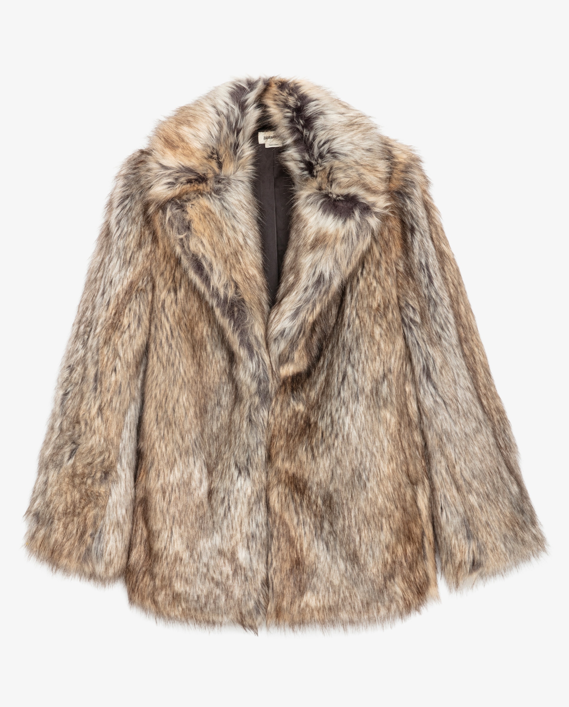 Abrigo corto de pelo sintético de mujer con mangas largas - Zadig & Voltaire - Beige Beige-7