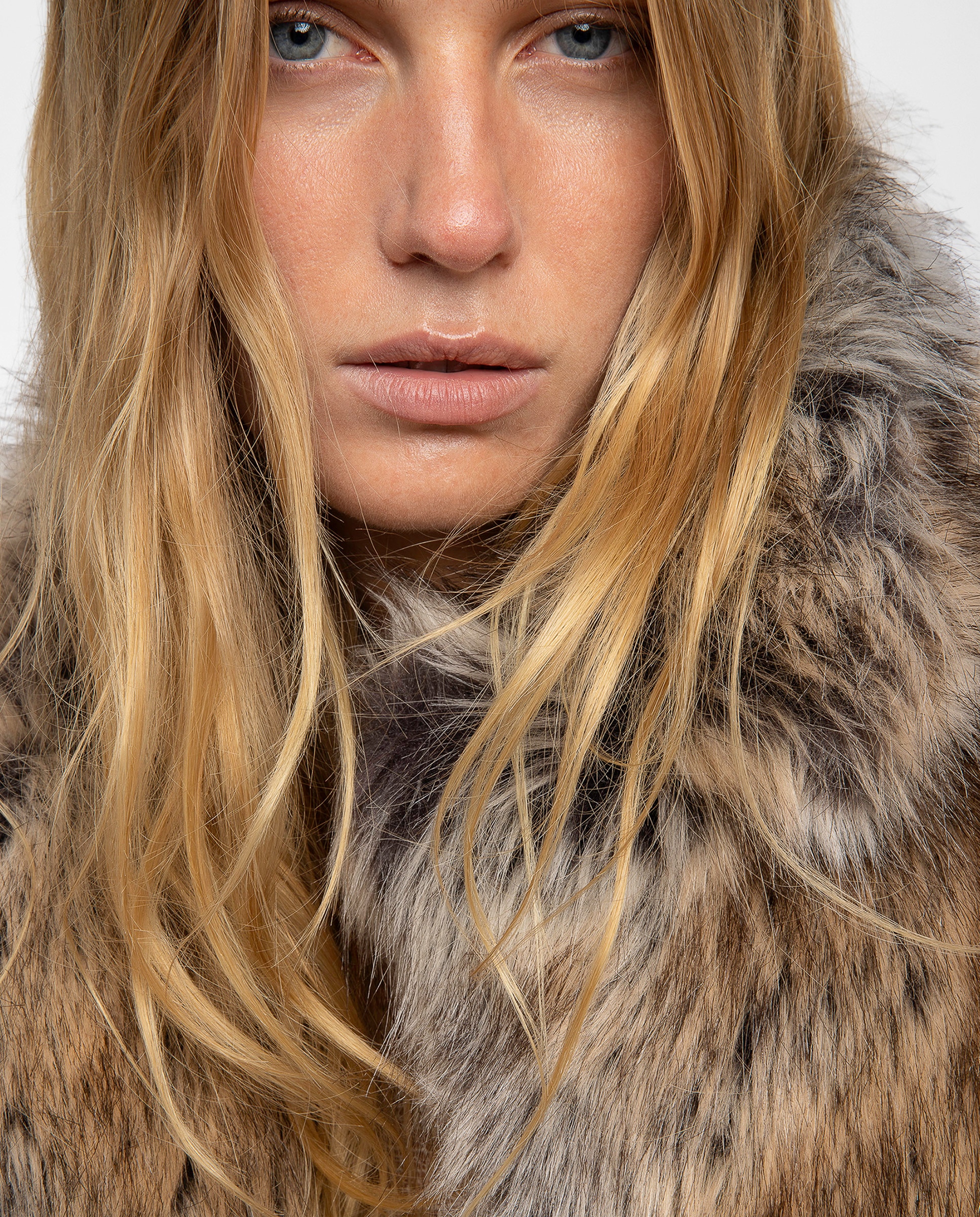 Abrigo corto de pelo sintético de mujer con mangas largas - Zadig & Voltaire - Beige Beige-4