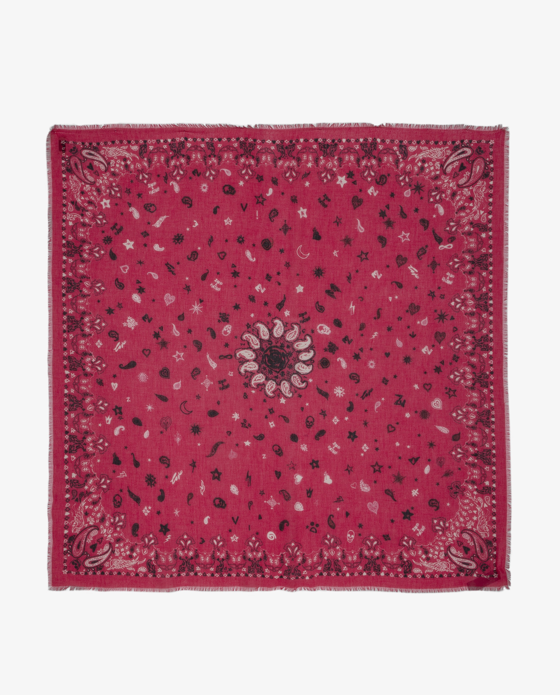 Bandana de mujer maddie en algodón rosa oscuro - Zadig & Voltaire - Rosa Rosa-1