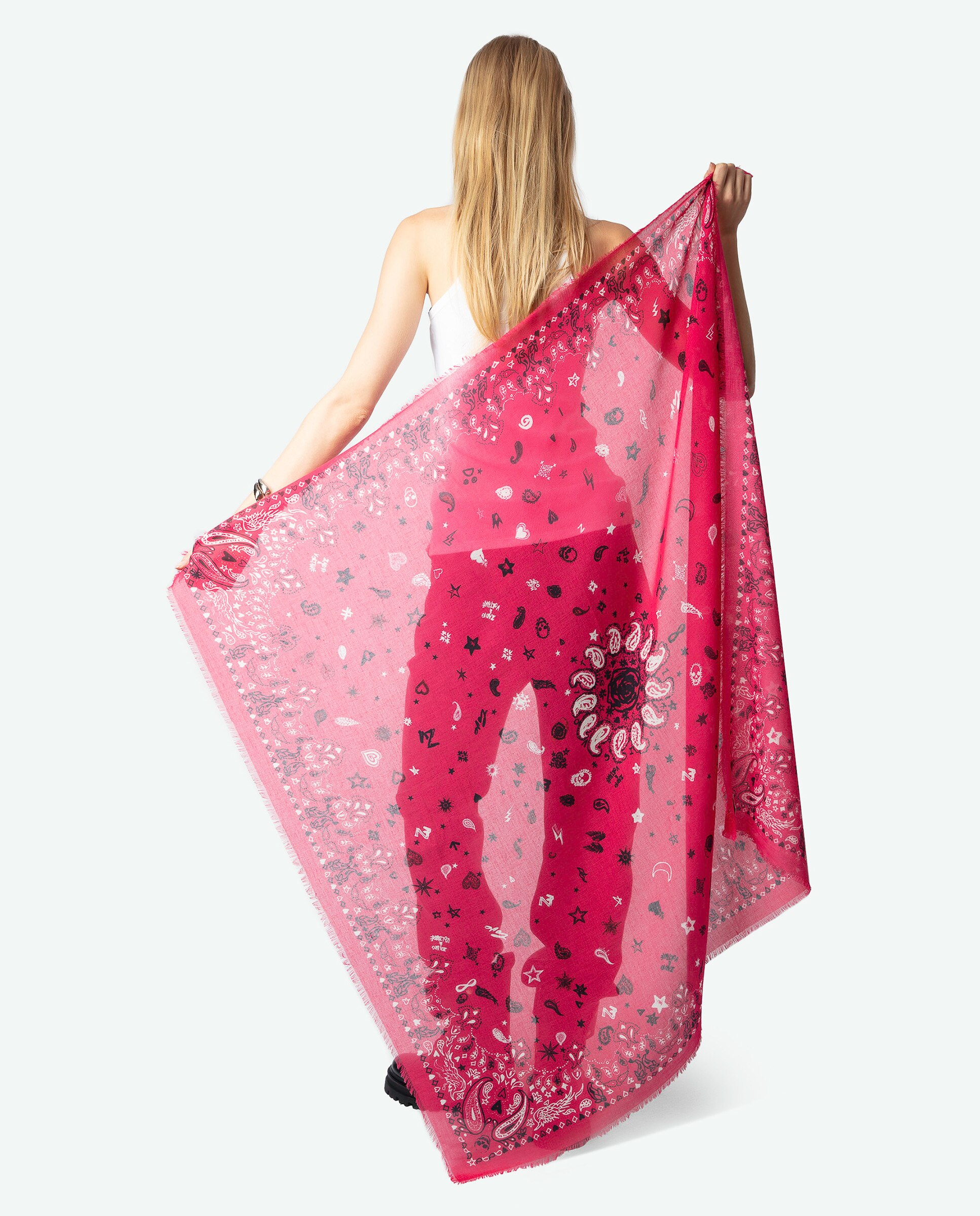 Bandana de mujer maddie en algodón rosa oscuro - Zadig & Voltaire - Rosa Rosa-3