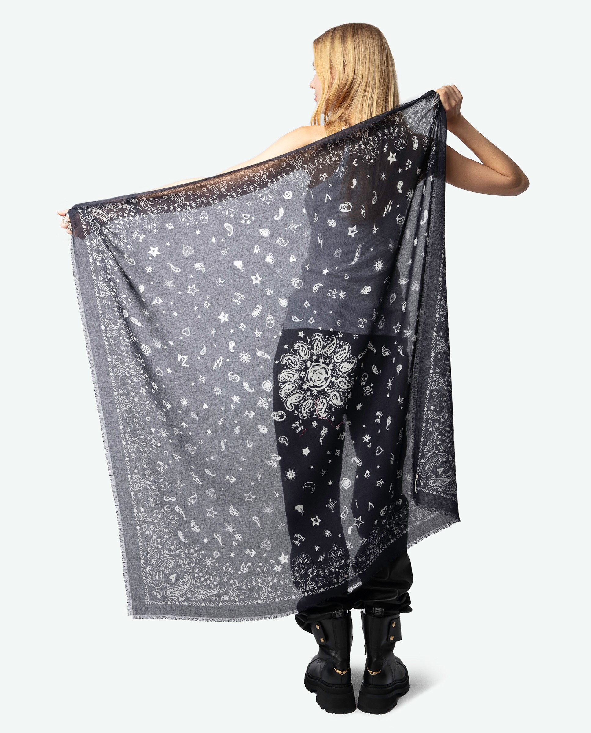 Bandana de mujer maddie en algodón rosa oscuro - Zadig & Voltaire - Rojo Negro-3
