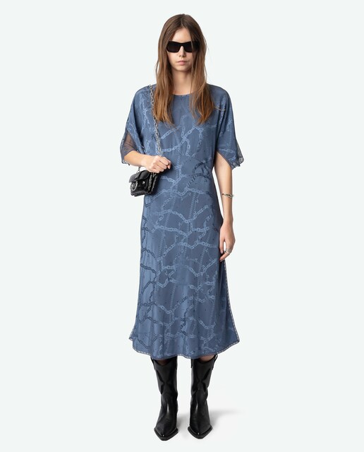Imagen 0 de Vestido Rey 100% seda de manga corta