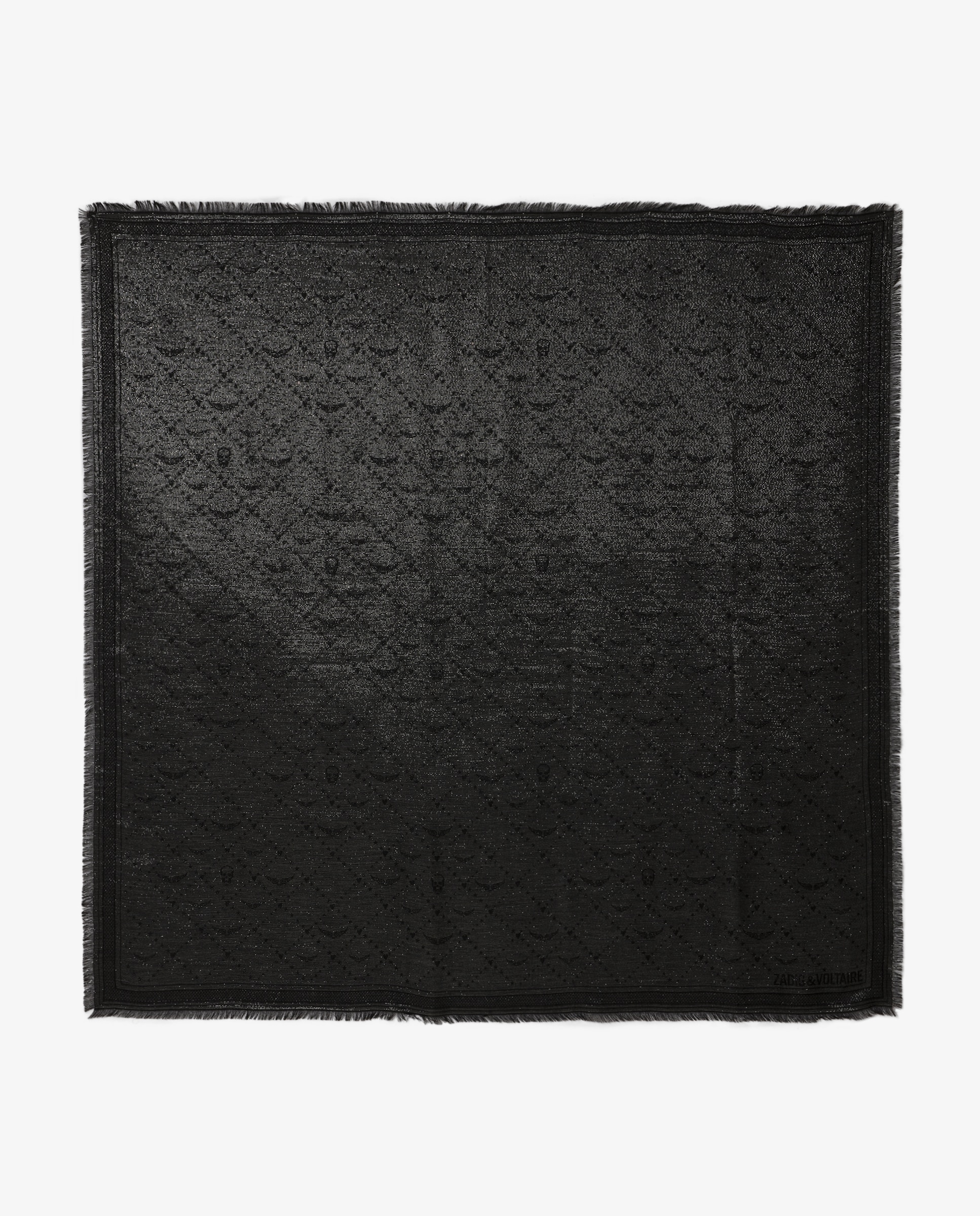 Foulard de mujer grande jacquard con monograma metalizado de modal - Zadig & Voltaire - Plata Plata-1