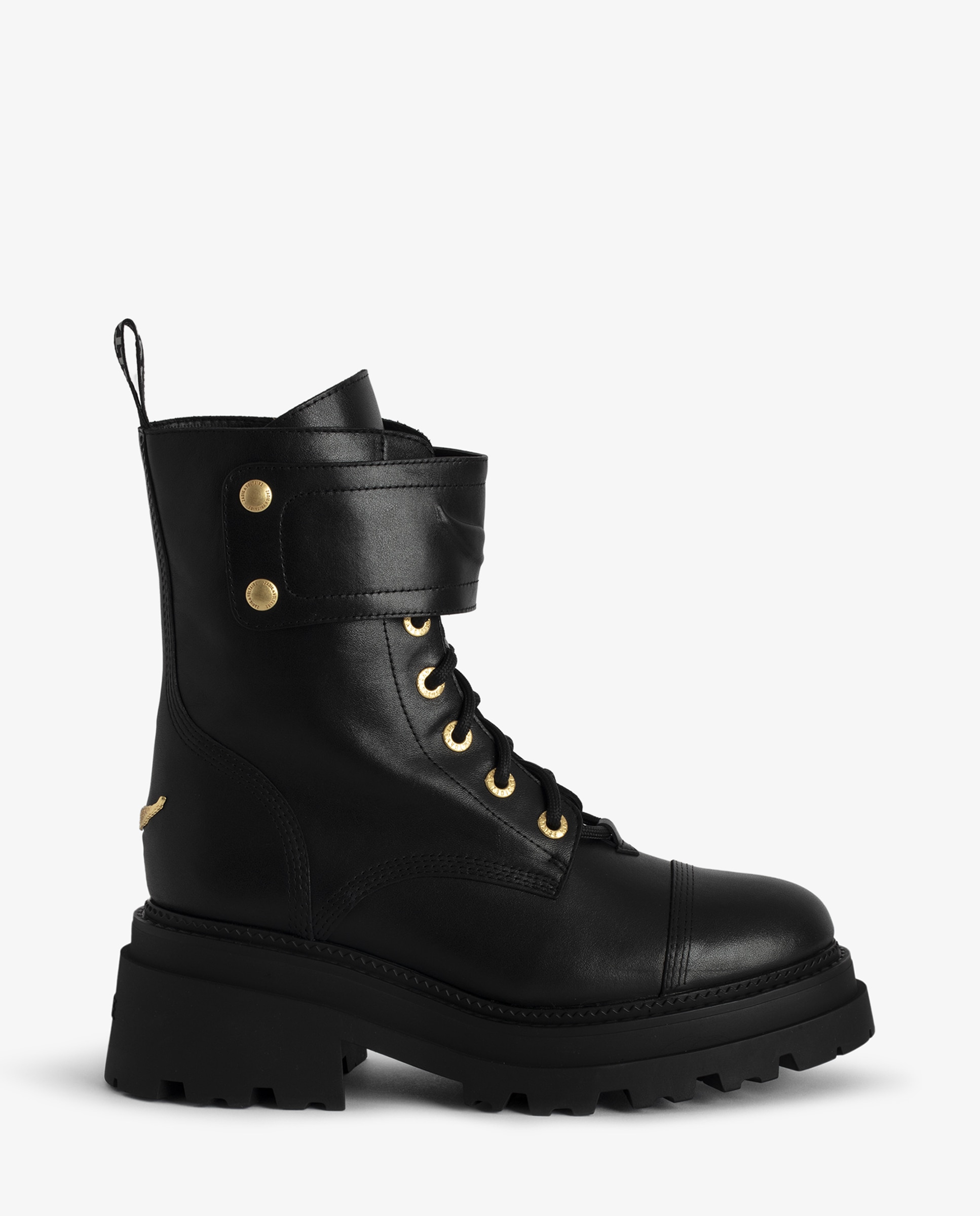 Imagen 0 de Botas de mujer de piel con suela track negras Negro
