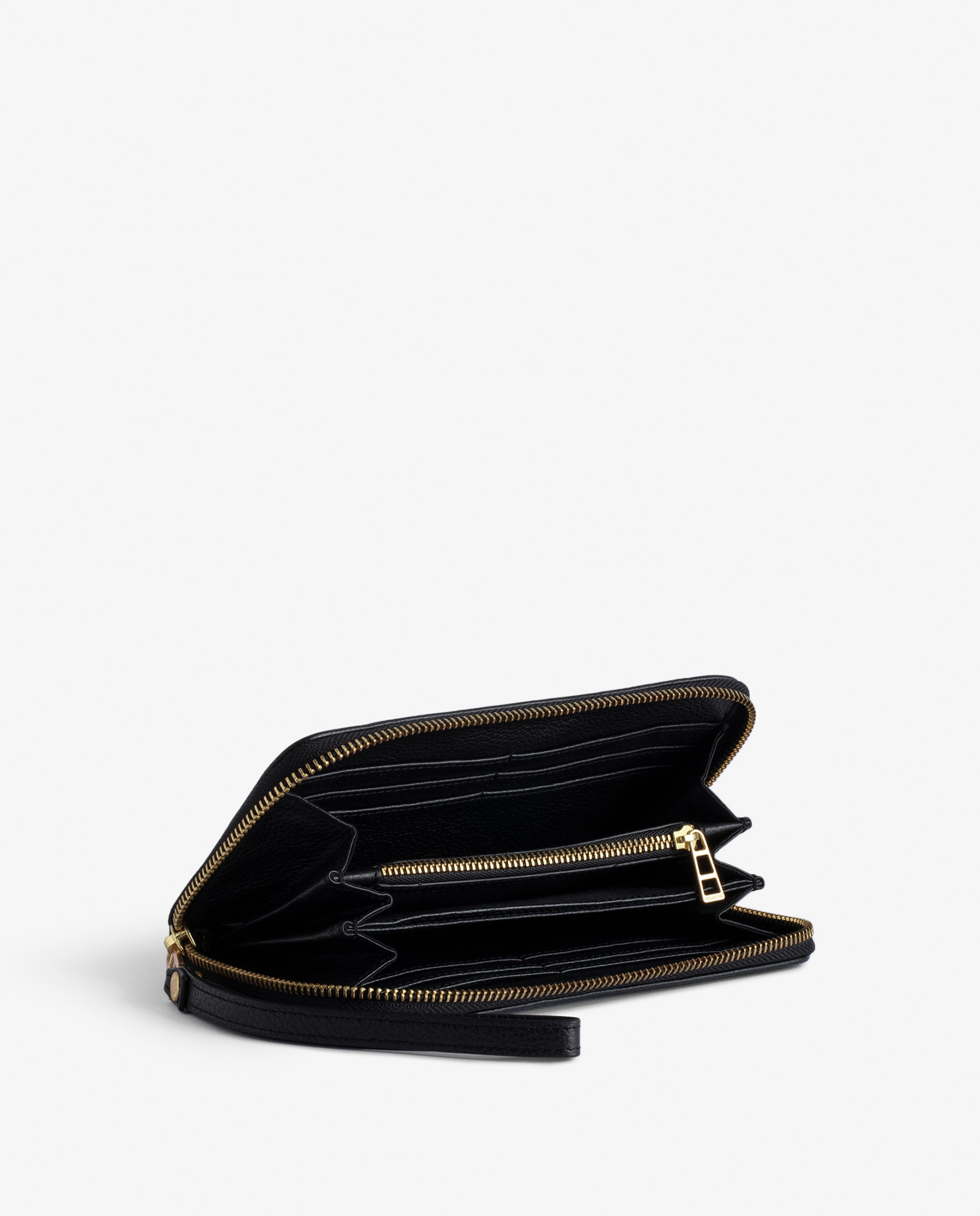 Cartera grande de piel granulada - Zadig & Voltaire - Negro / Natural Negro / Natural-3