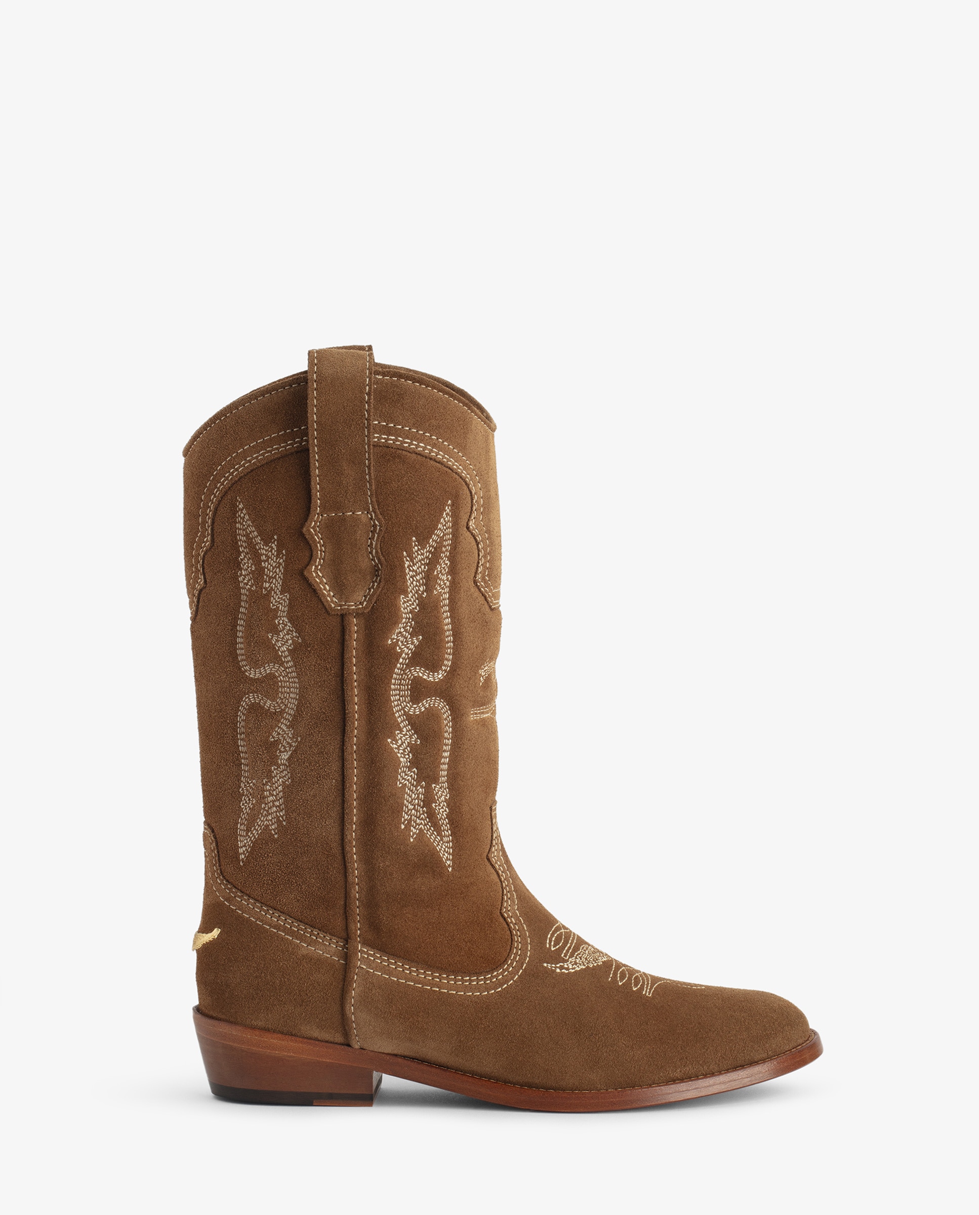 Imagen 0 de Botas cowboy de mujer de ante marrón Marrón
