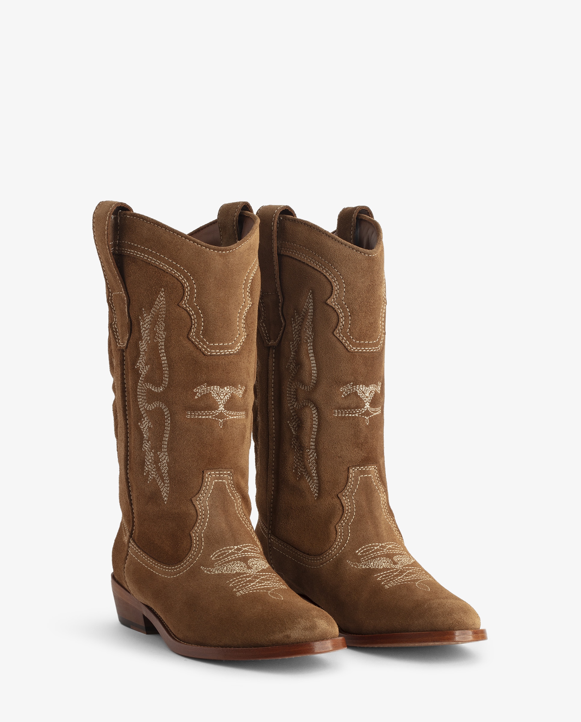 Botas cowboy de mujer de ante - Zadig & Voltaire - Marrón Marrón-4