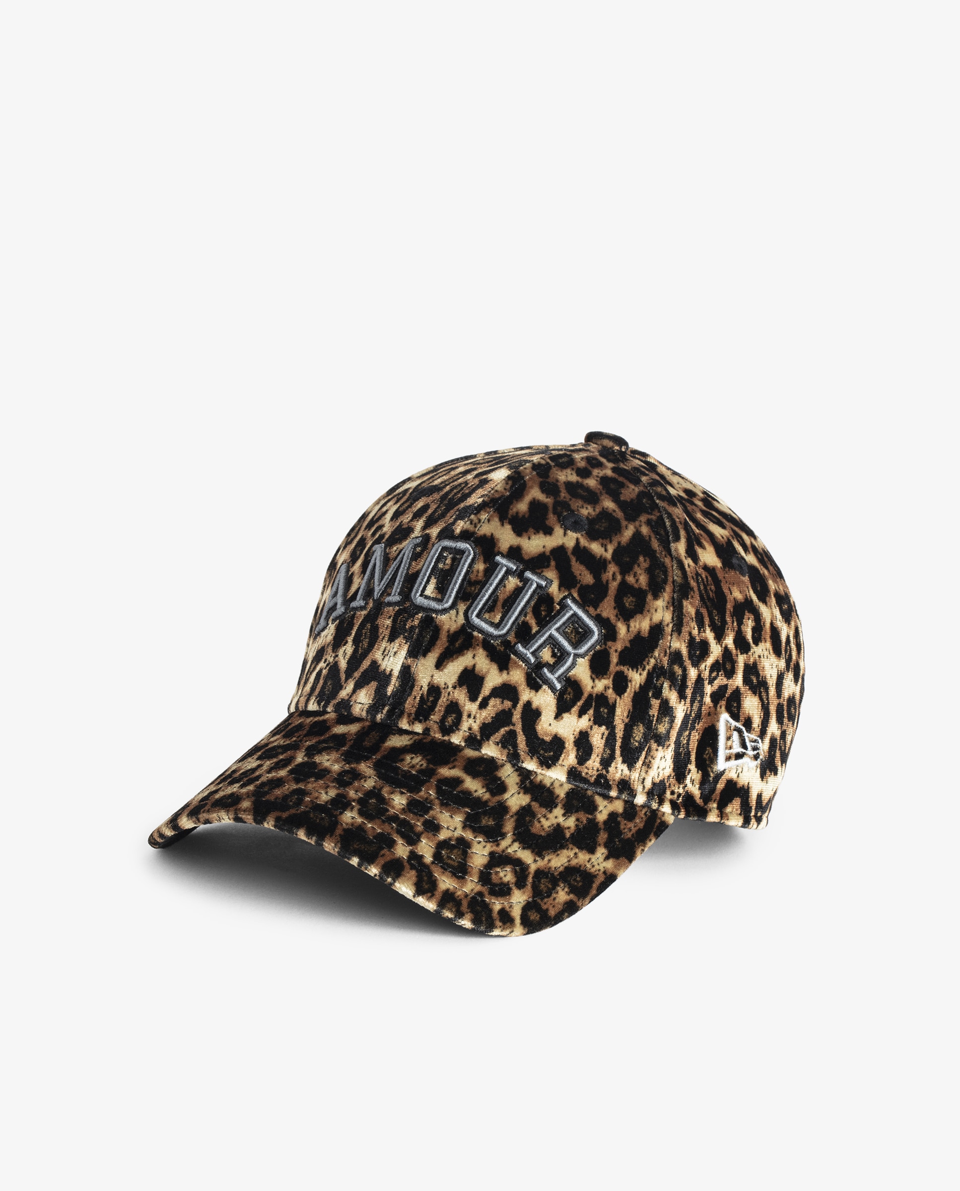 Gorra de mujer con estampado de leopardo en terciopelo - Zadig & Voltaire - Naranja Naranja-3