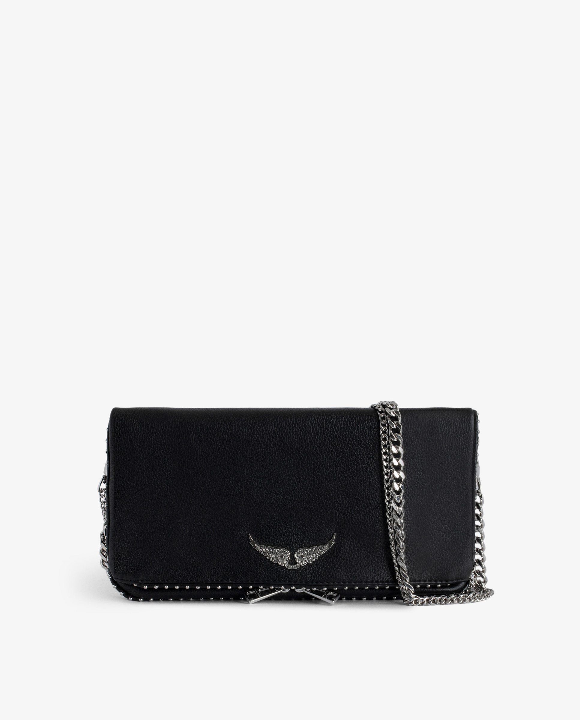 Bolso de mano con tachuelas de piel granulada - Zadig & Voltaire - Negro Negro-1