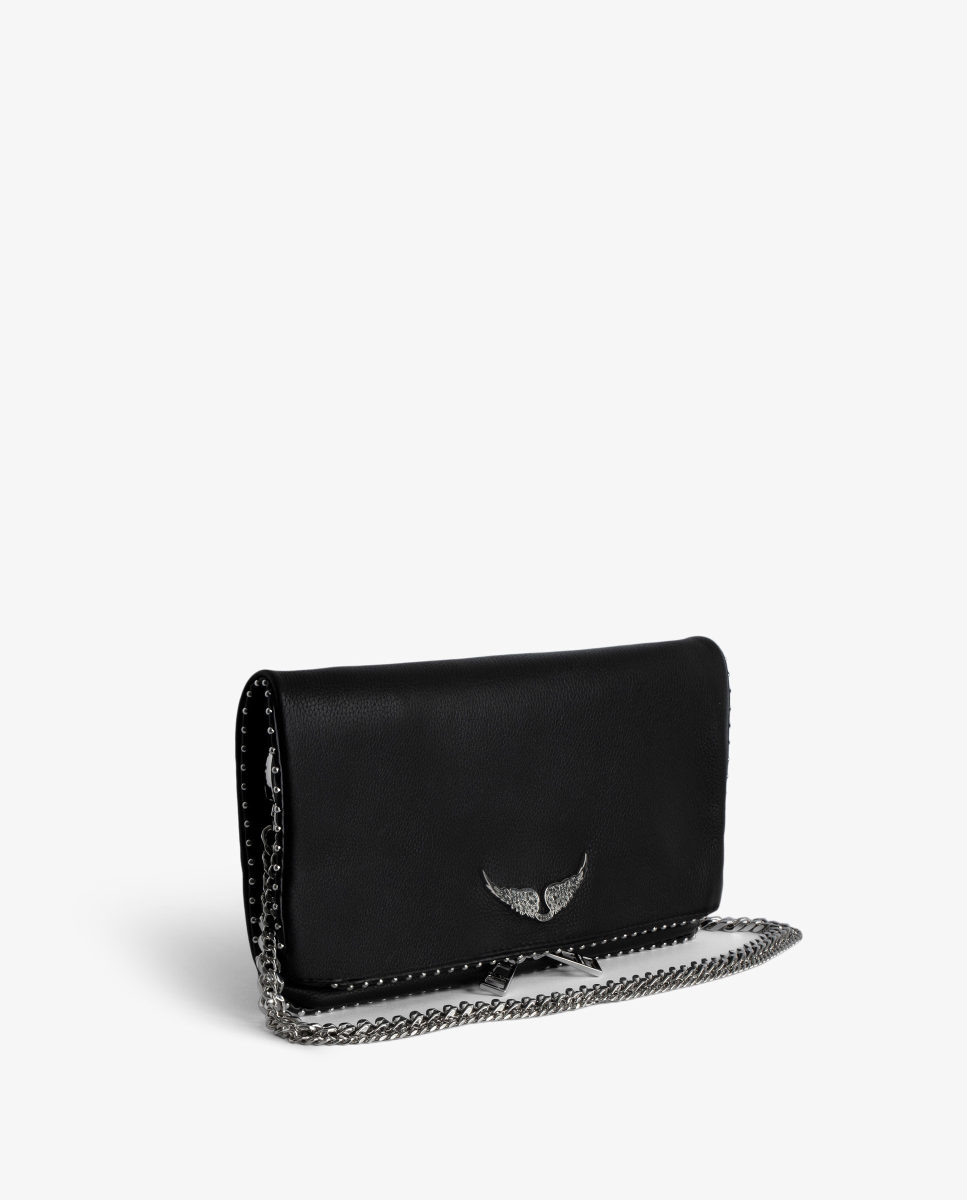 Bolso de mano con tachuelas de piel granulada - Zadig & Voltaire - Negro Negro-4