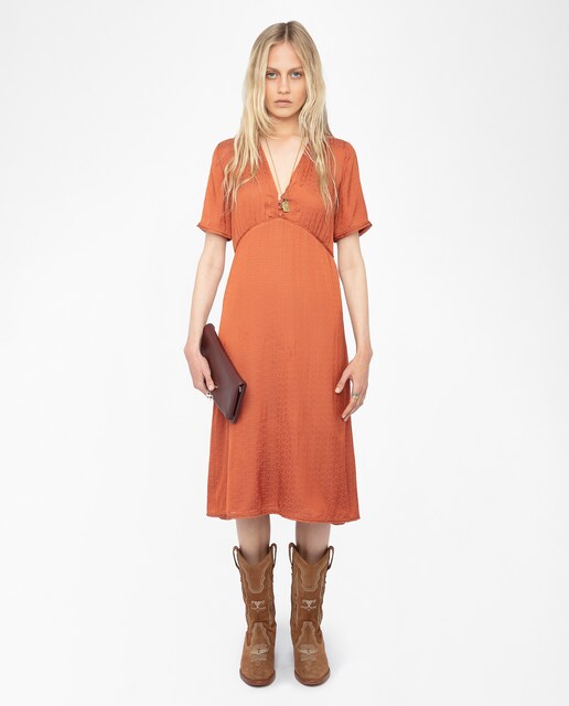 Imagen 0 de Vestido Rhodral satinado de manga corta