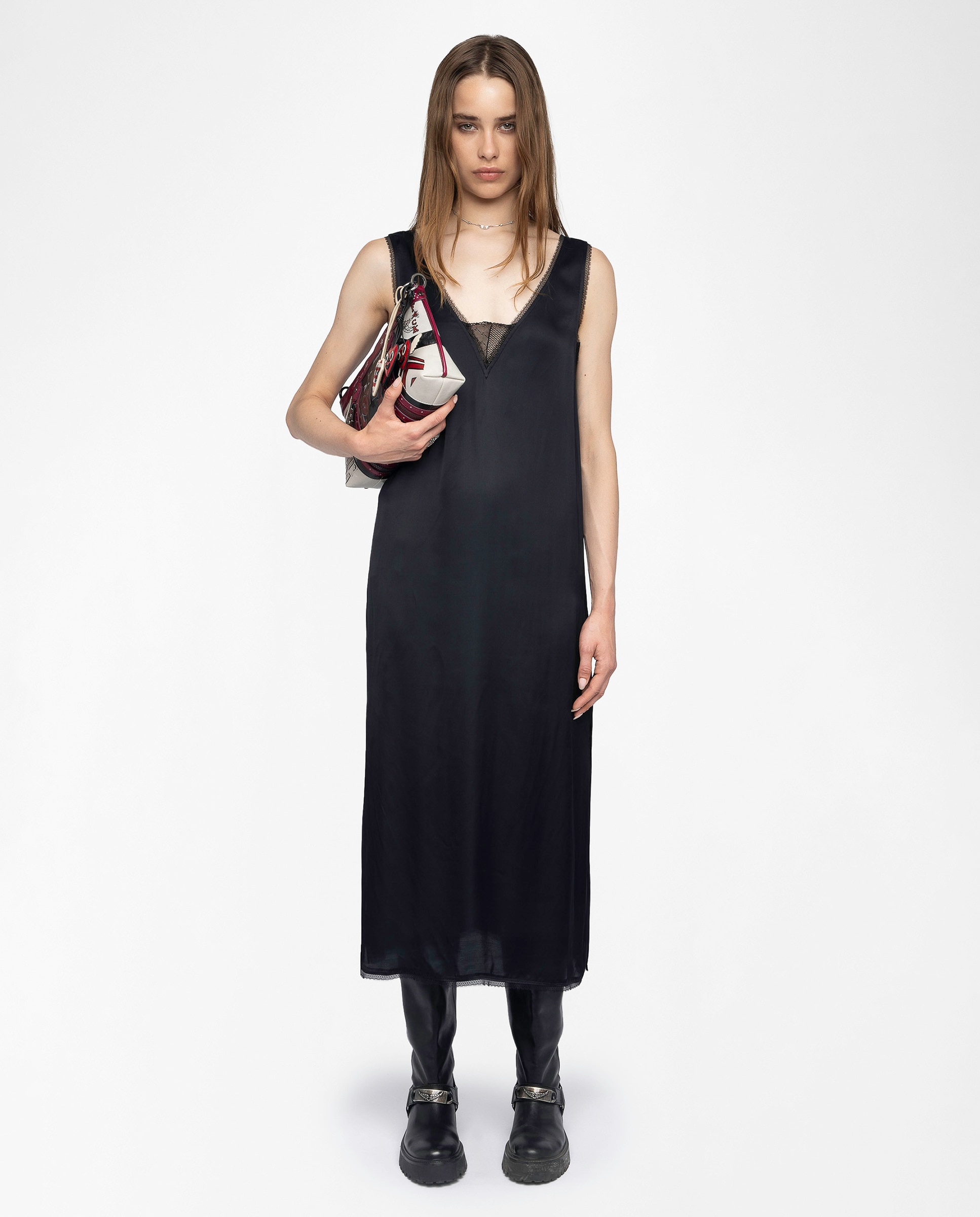 Zadig & Voltaire - Vestido Renzo satín largo sin mangas.