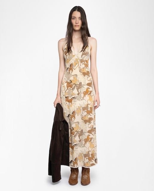 Imagen 0 de Vestido Ramelil 100% seda larga de sin mangas