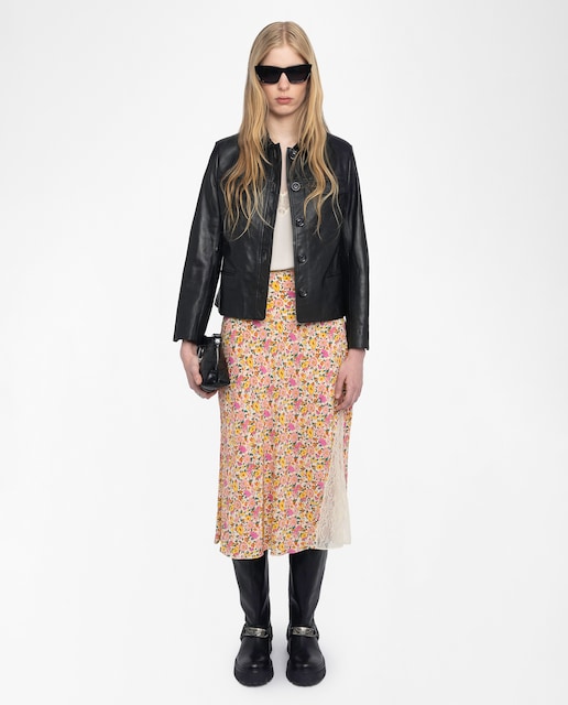 Imagen 0 de Falda Jayla estampada con encaje