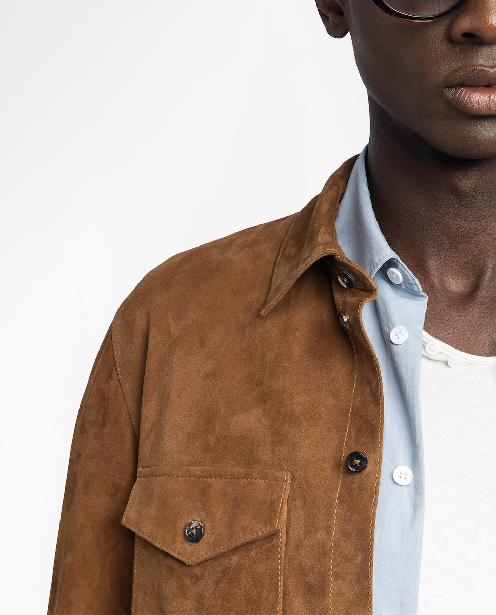 Camisa Sergy de ante de hombre de manga larga de ante · Zadig