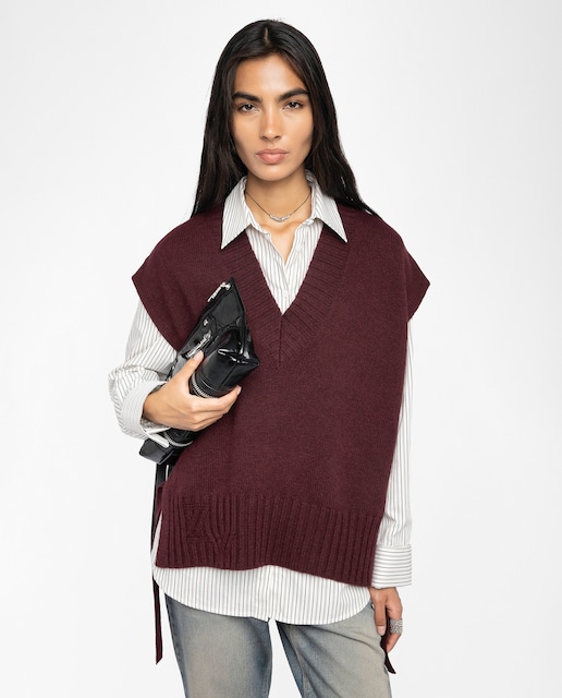 Imagen 0 de Jersey Maddy 100% Cachemira de mujer de sin mangas de lino