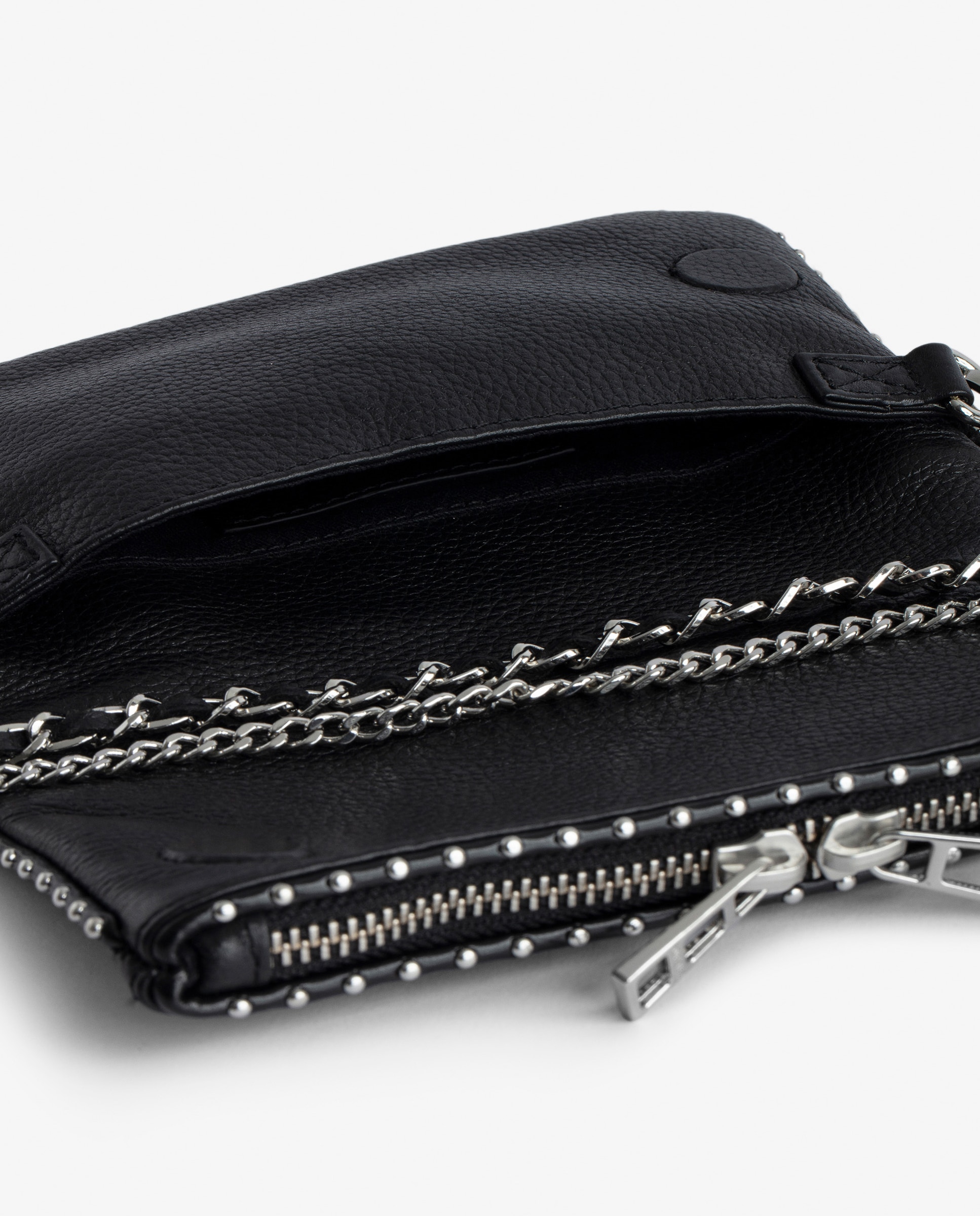 Bolso de mano rock nano mini de piel negra con tachuelas plateadas - Zadig & Voltaire - Negro Negro-6