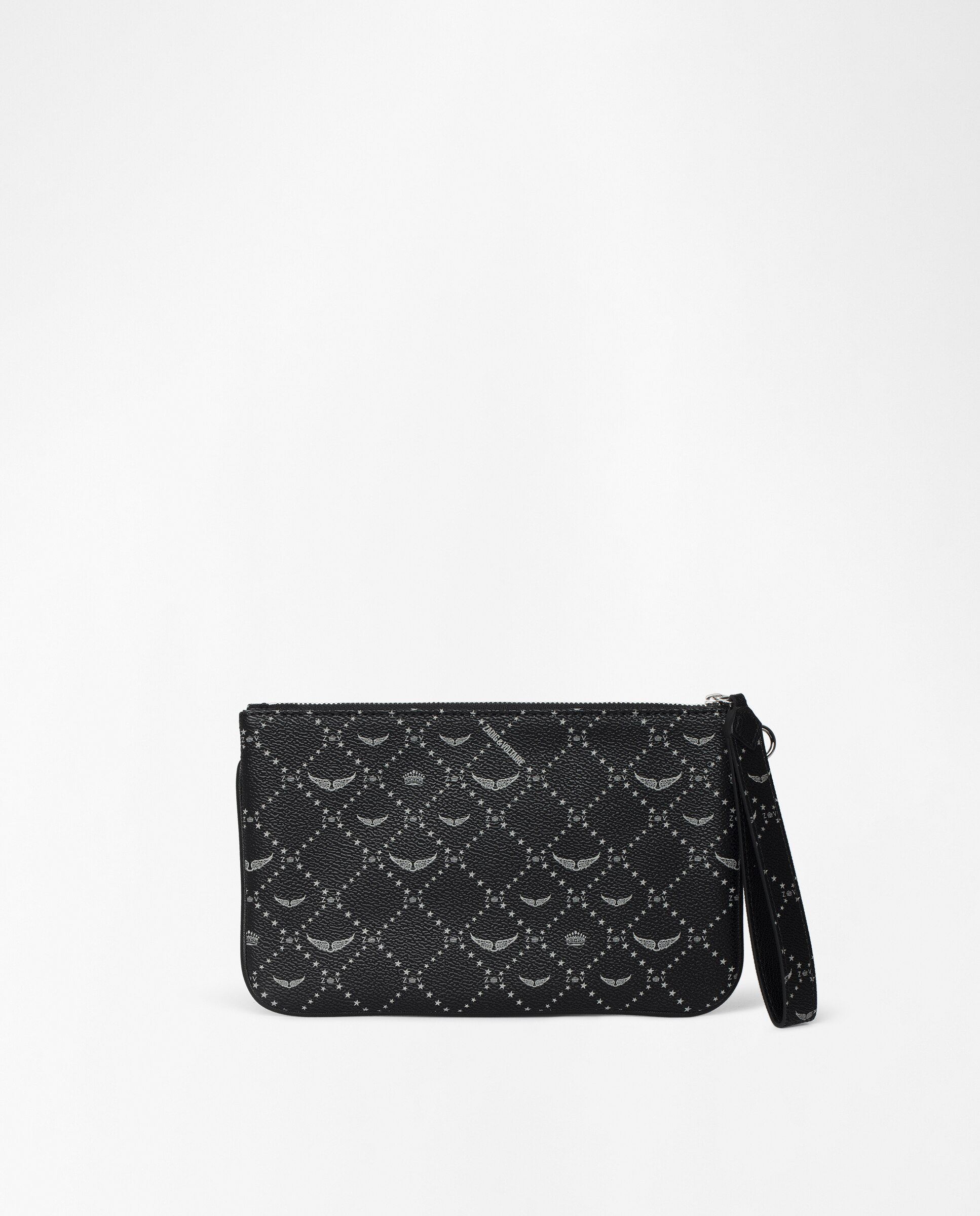 Bolso de mano de mujer de lona monograma revestida con etiqueta de alas - Zadig & Voltaire - Negro Negro-3