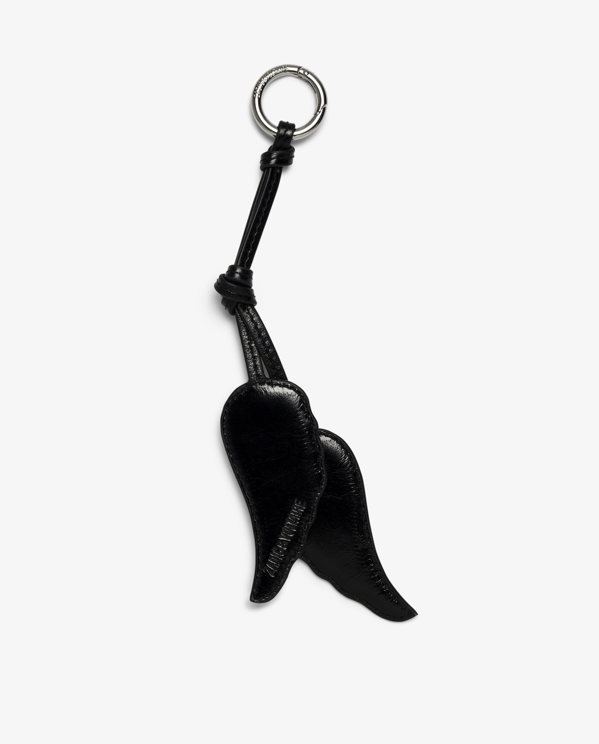Llavero amuleto de mujer de piel charolada con diseño vintage de alas - Zadig & Voltaire - Negro Negro-1