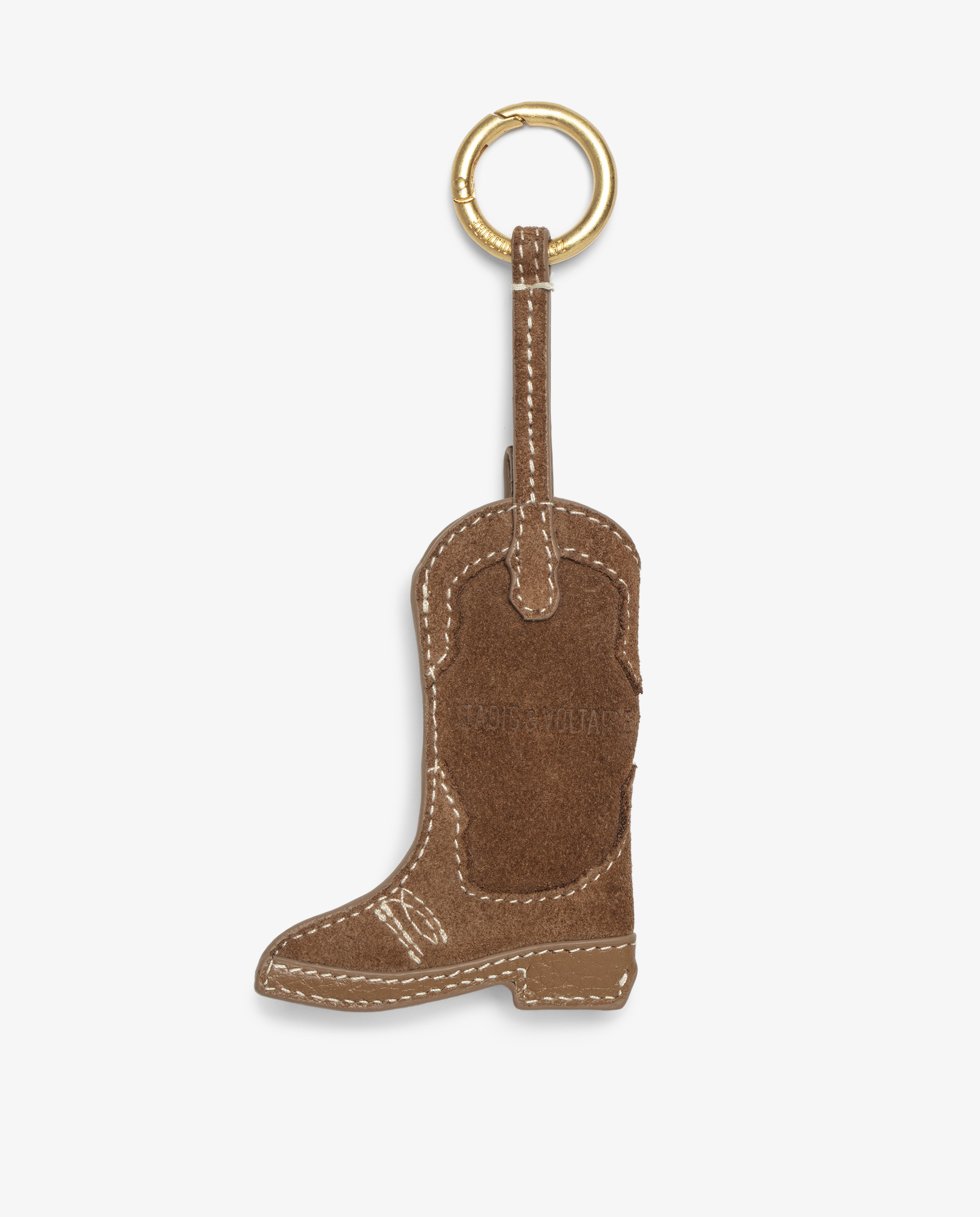 Llavero de mujer en forma de bota vaquera de ante marrón - Zadig & Voltaire - Marrón claro Marrón claro-1