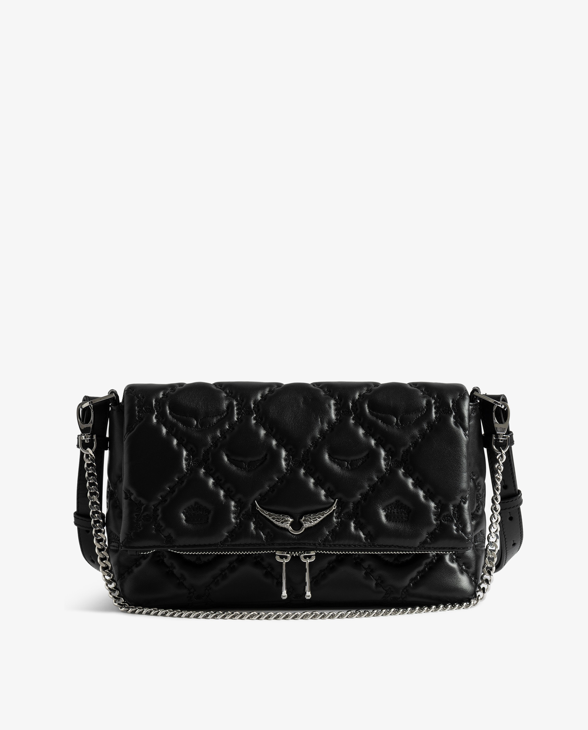 Bolso de mano rocky ii mediano de piel acolchada con bandolera - Zadig & Voltaire - Negro Negro-1