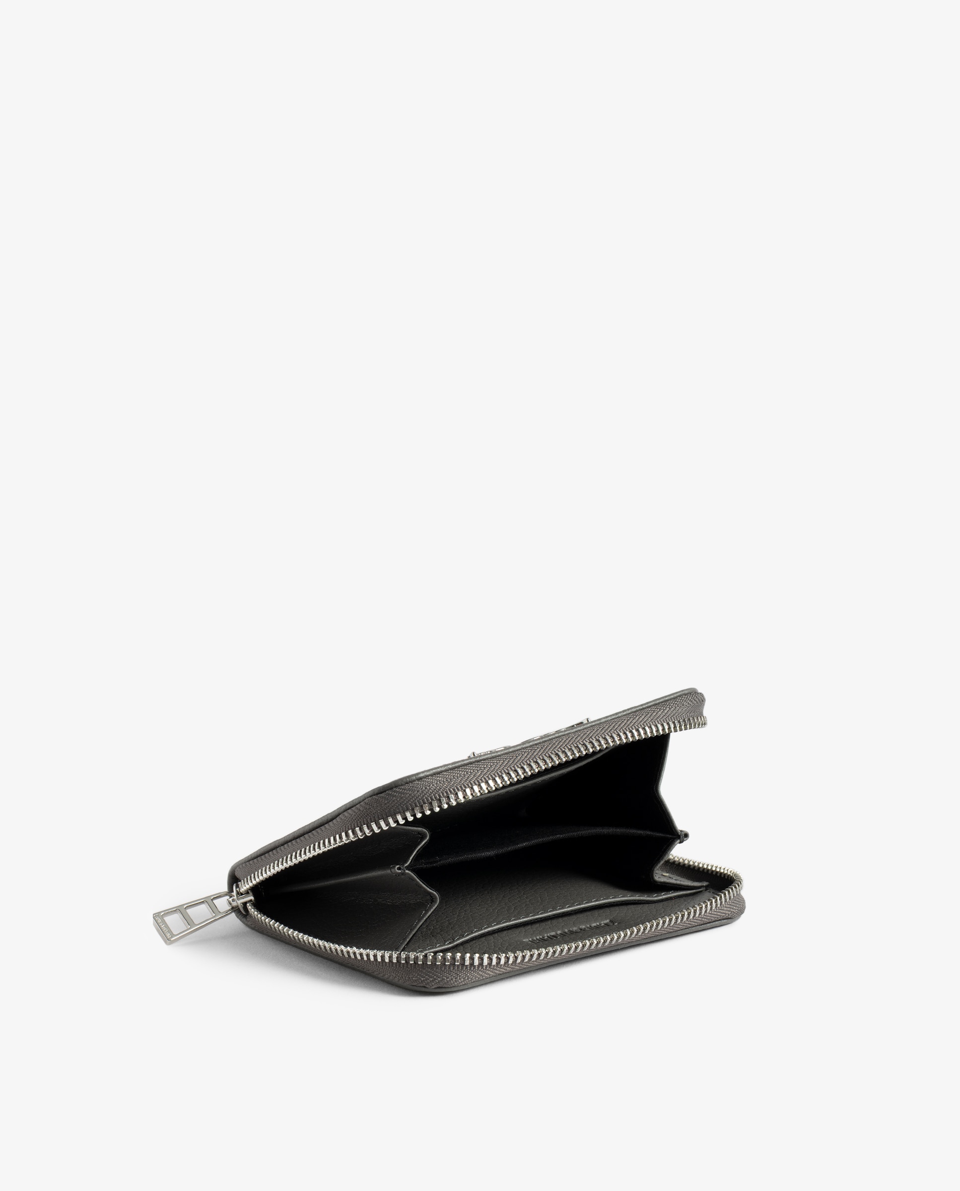 Cartera pequeña de mujer de piel - Zadig & Voltaire - Gris Gris-2