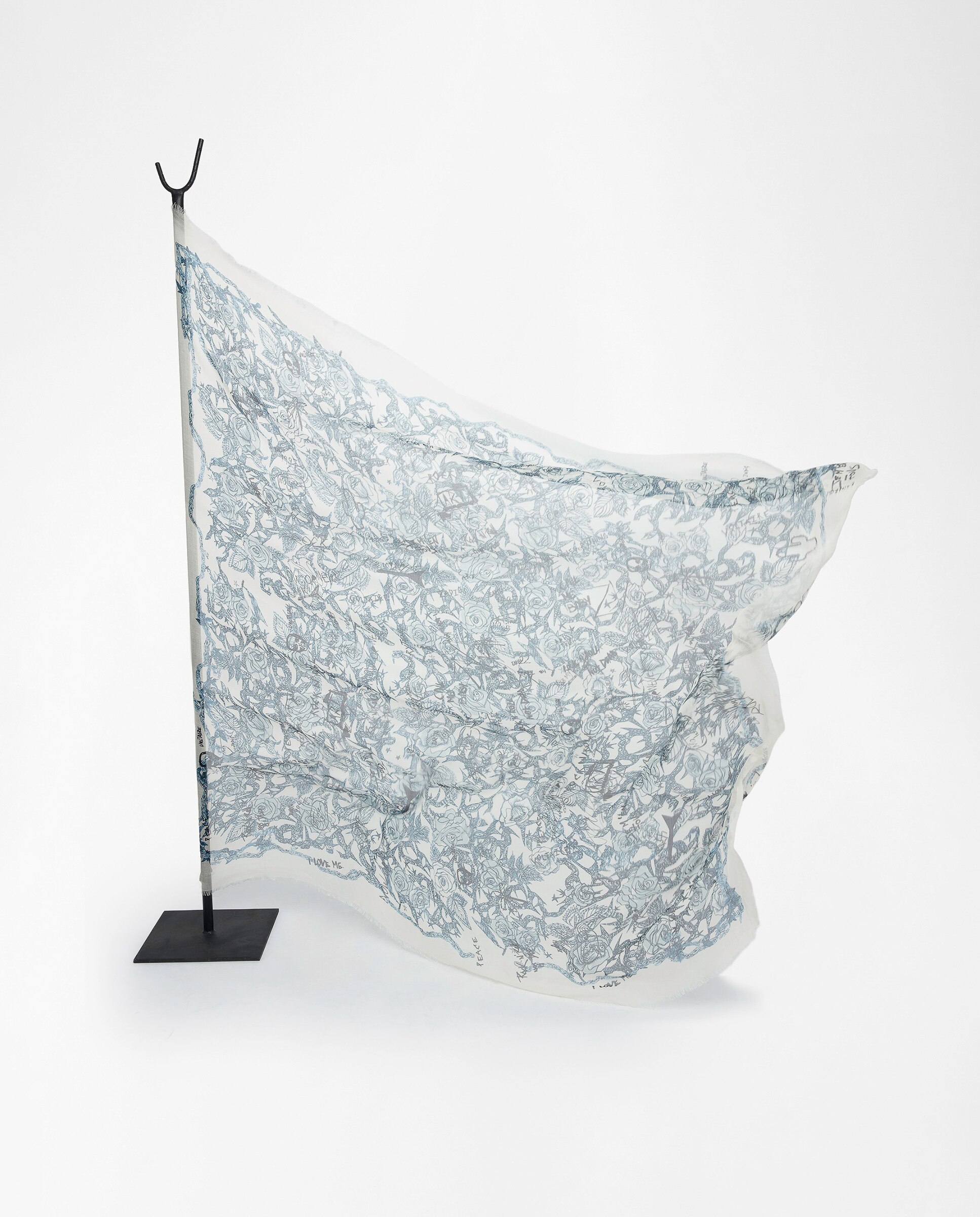 Foulard de mujer de modal con estampado de rosas - Zadig & Voltaire - Blanco Blanco-1