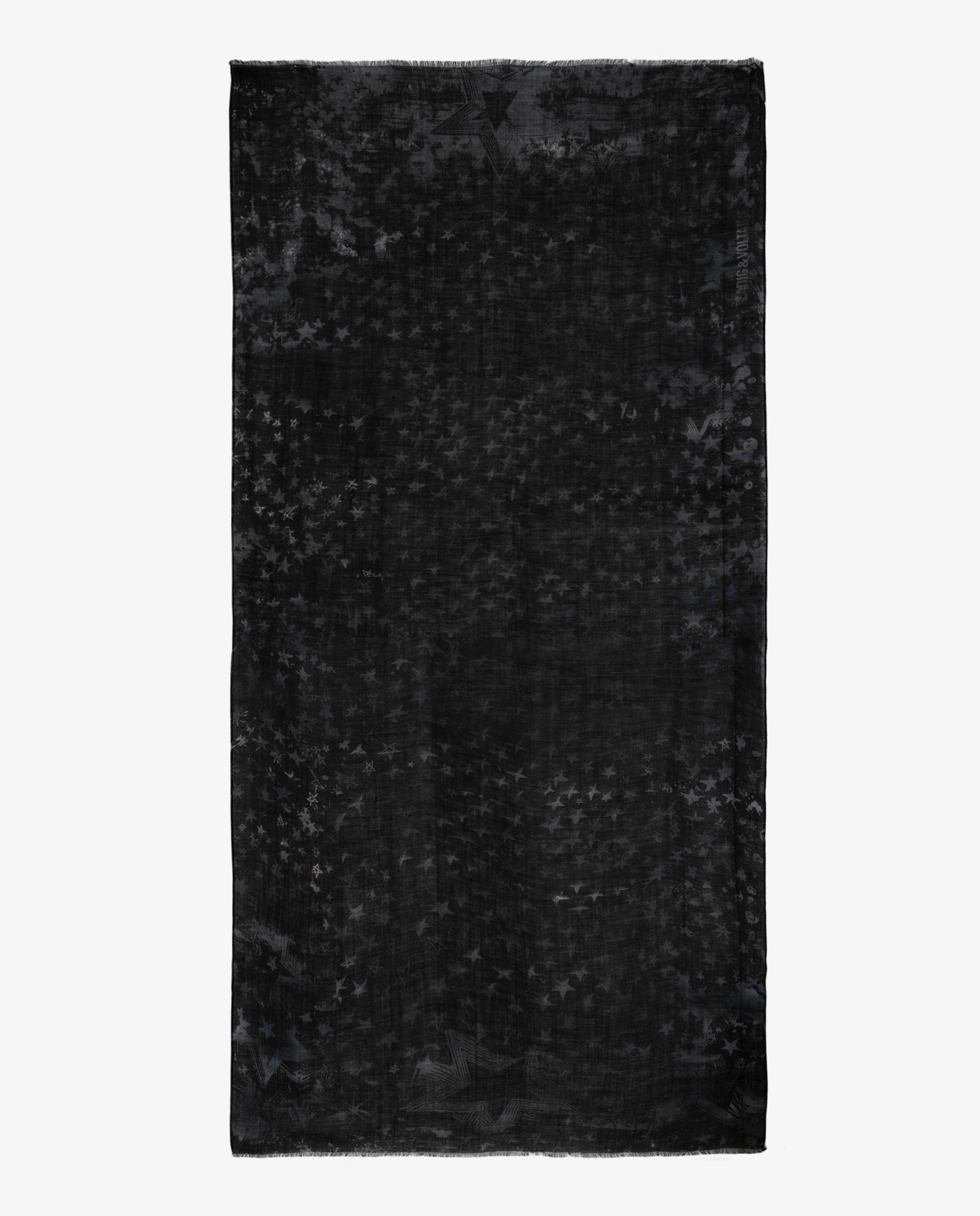 Fular de mujer 100% lana con estampado de estrellas y efecto degradado - Zadig & Voltaire - Gris Gris-1