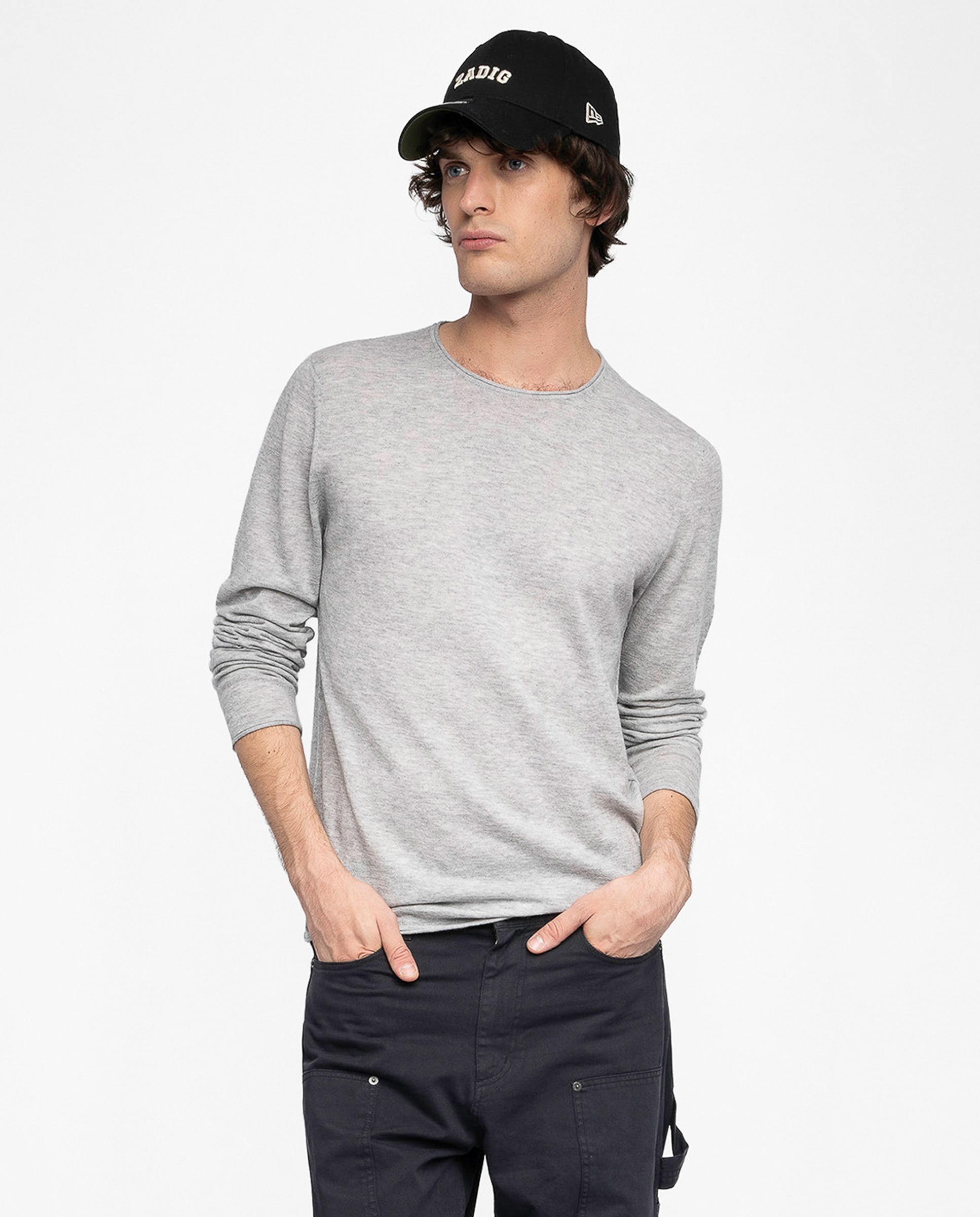 Zadig & Voltaire - Jersey Teiss de hombre 100% cachemira con cuello redondo.