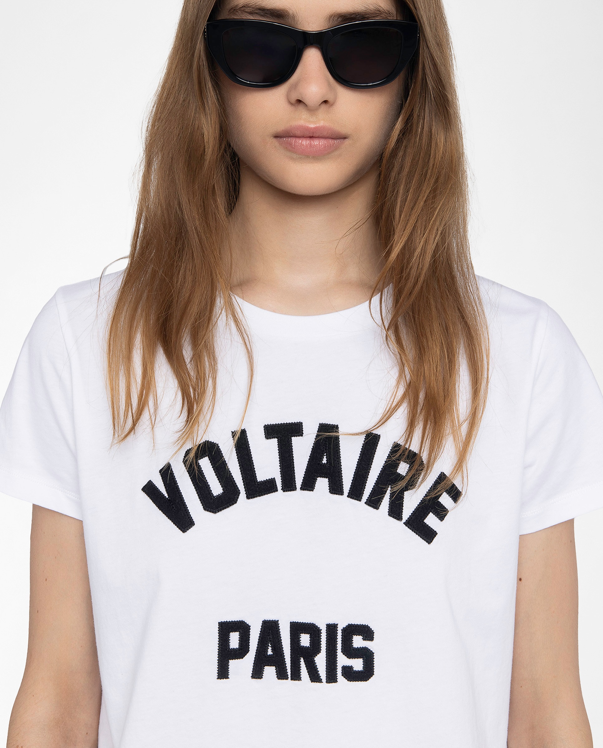 Camiseta de mujer de manga corta de algodón con parche de texto - Zadig & Voltaire - Blanco Blanco-4