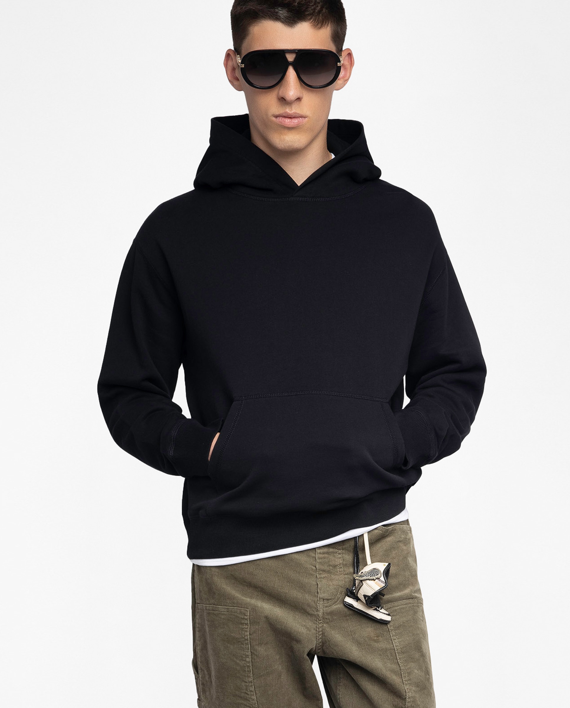 Sudadera con capucha de hombre de algodón con parche bordado - Zadig & Voltaire - Negro Negro-1