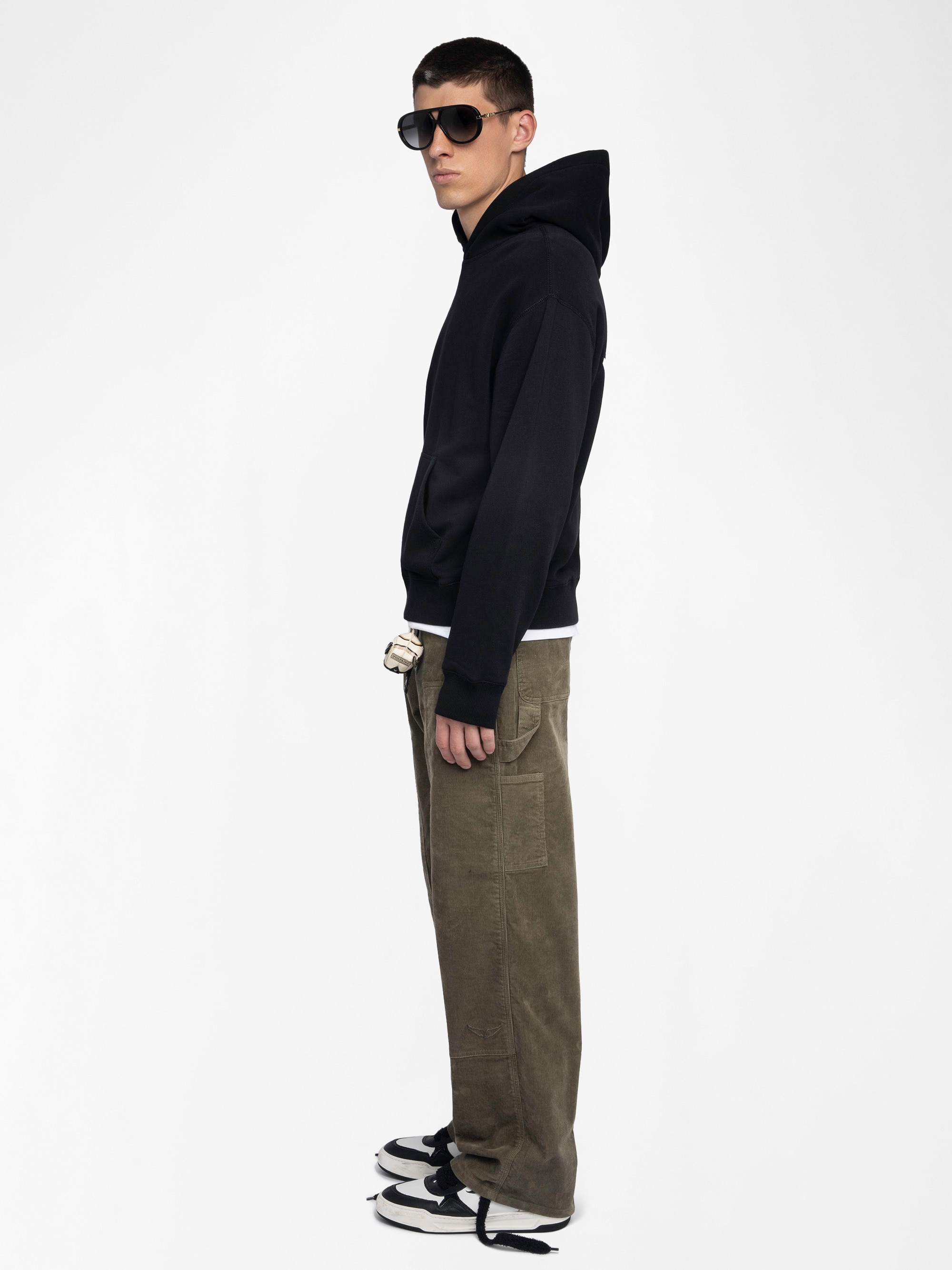 Sudadera con capucha de hombre de algodón con parche bordado - Zadig & Voltaire - Negro Negro-3
